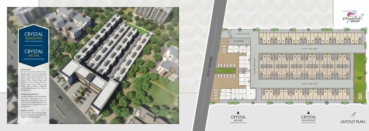 Layout of real estate project Crystal Bunglows Crystal Arcade located at Kamod, Ahmedabad, Gujarat