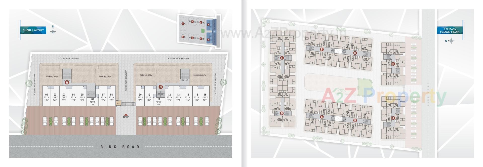 Layout of real estate project Crystal Solitaire located at Vinzol, Ahmedabad, Gujarat