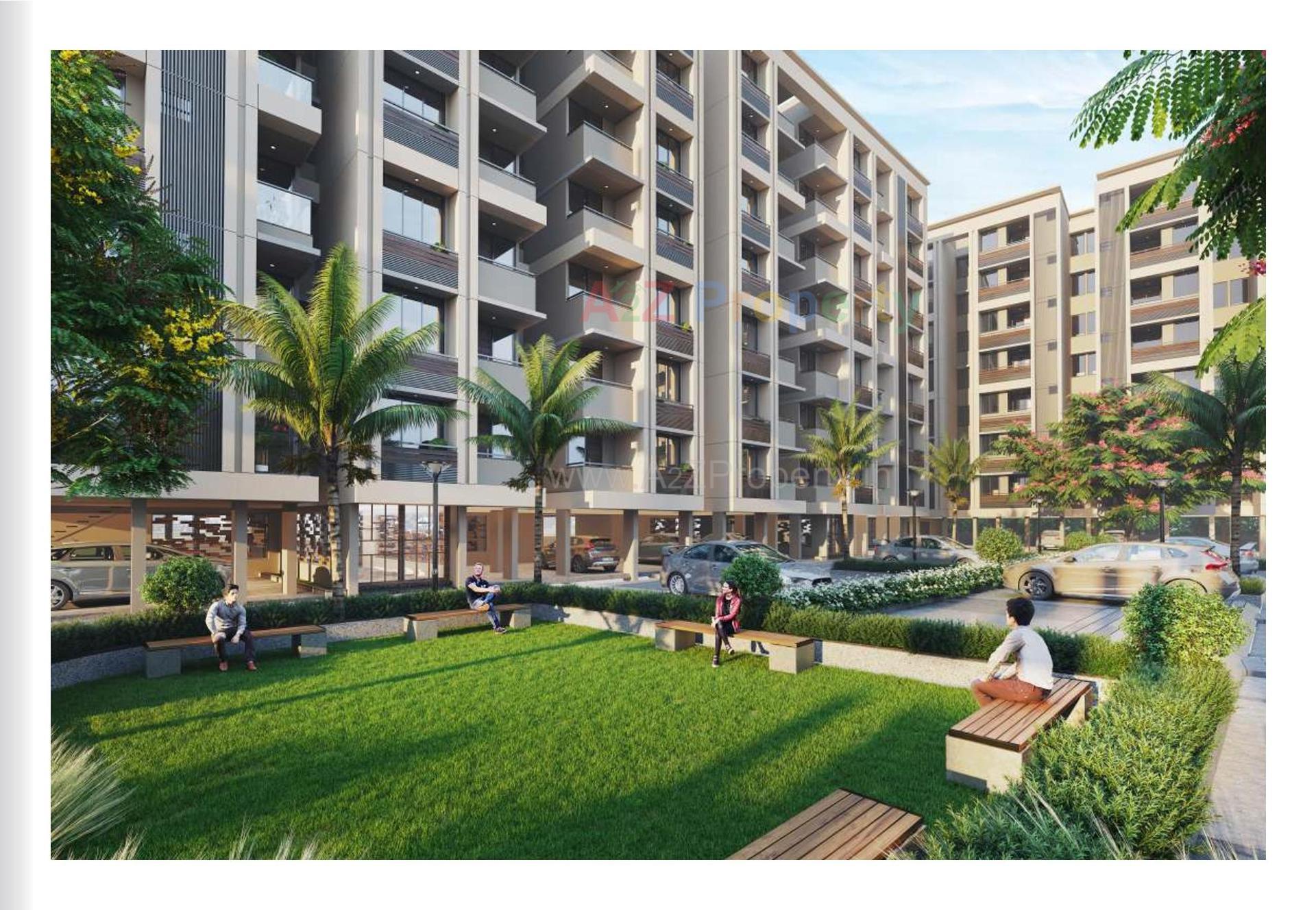 3D Elevation of real estate project Crystal Solitaire located at Vinzol, Ahmedabad, Gujarat