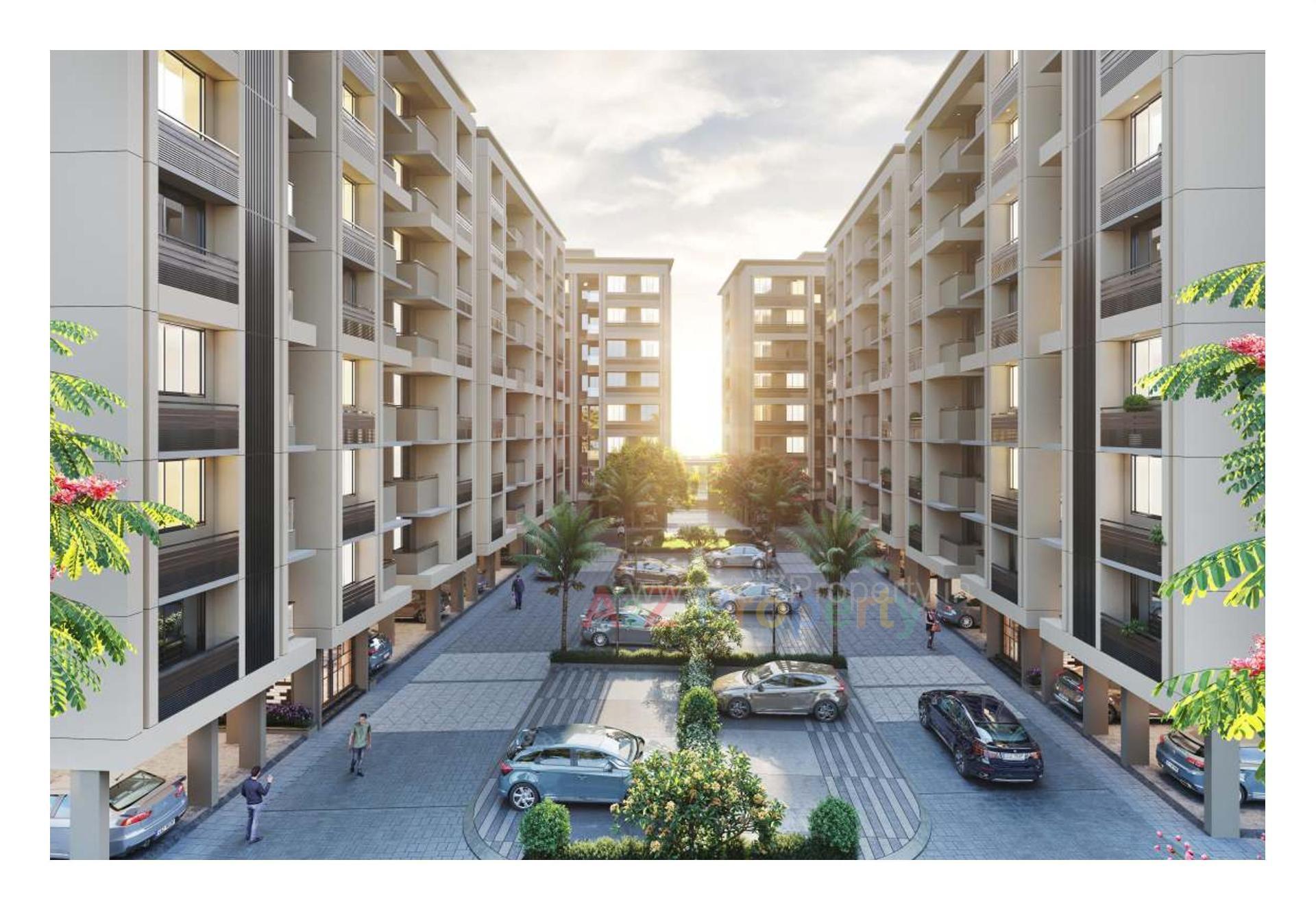 3D Elevation of real estate project Crystal Solitaire located at Vinzol, Ahmedabad, Gujarat