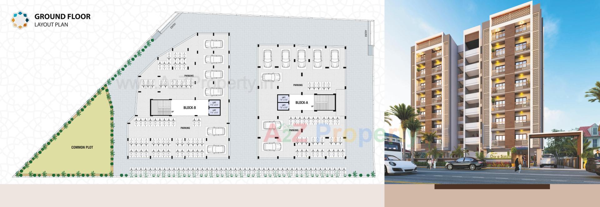 Layout of real estate project Dar E Salam Residency located at Gyaspur, Ahmedabad, Gujarat