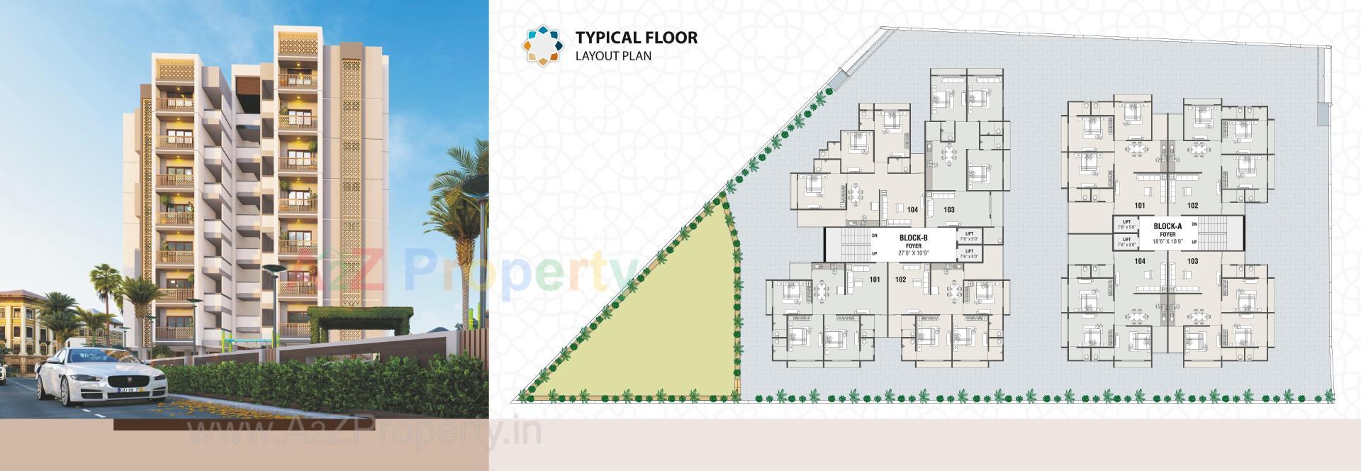 Layout of real estate project Dar E Salam Residency located at Gyaspur, Ahmedabad, Gujarat