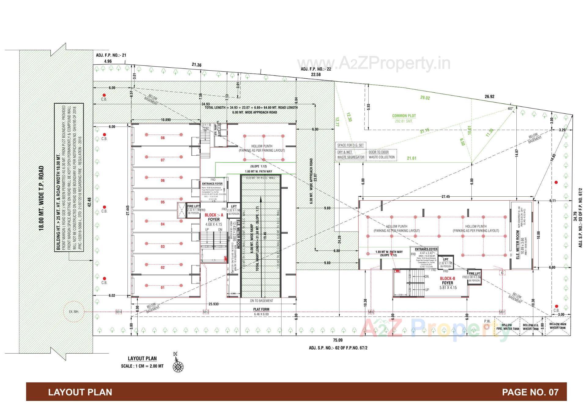 Layout of real estate project Dayasagar Aura located at Hanspura, Ahmedabad, Gujarat