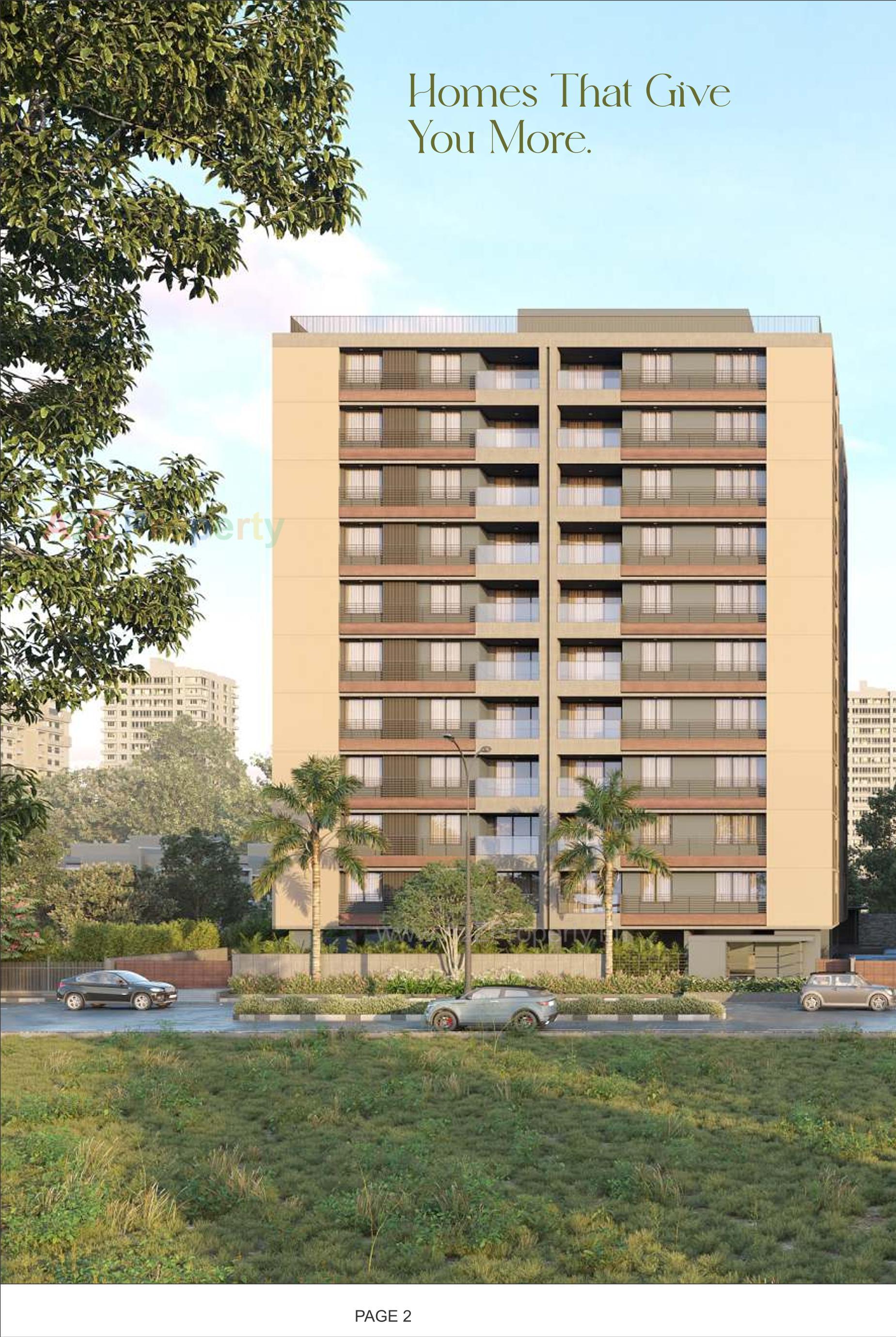 3D Elevation of real estate project Dev Aamrakunj Platinum located at Chandkheda, Ahmedabad, Gujarat