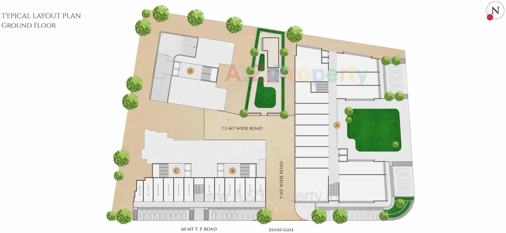 Layout of real estate project Dev Aashish Pride Plaza located at Hanspura, Ahmedabad, Gujarat