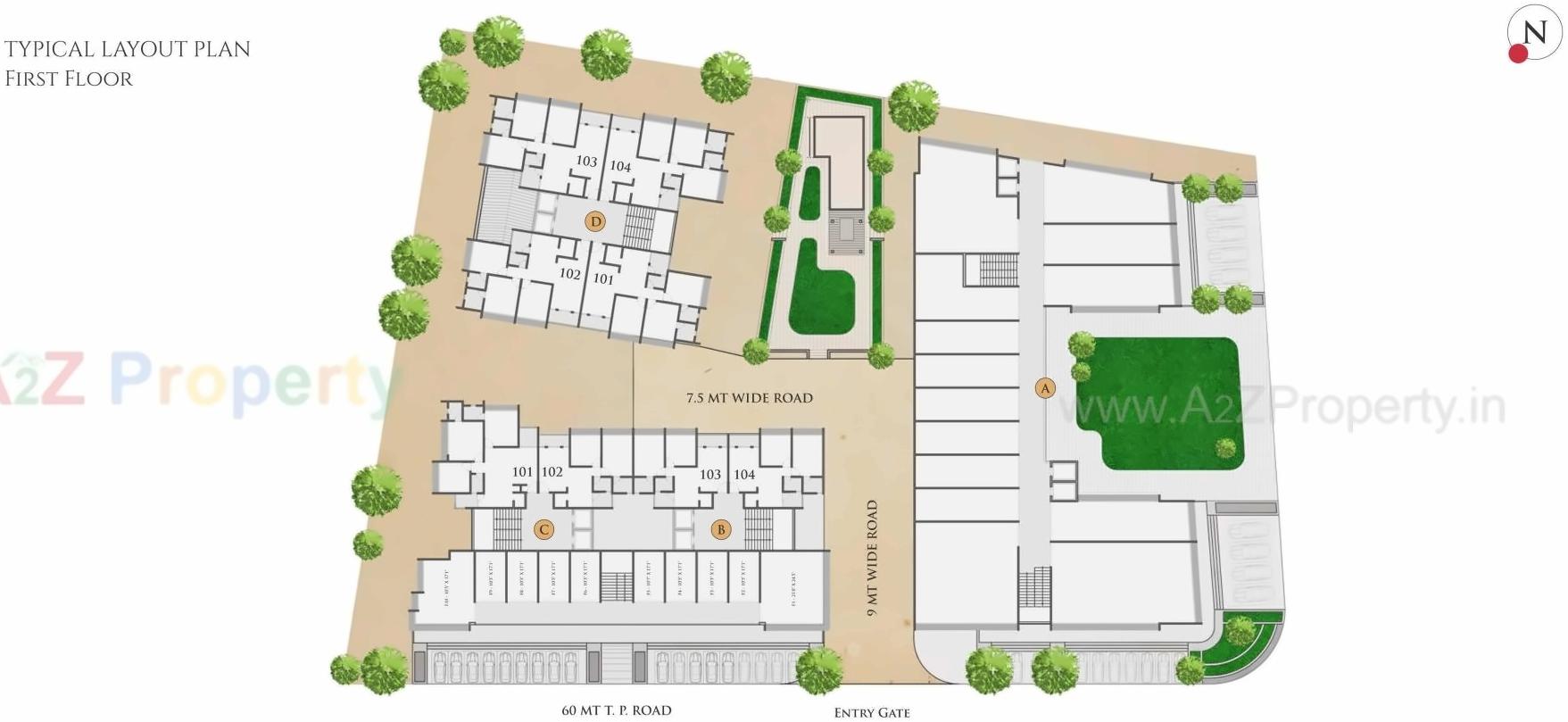 Layout of real estate project Dev Aashish Pride Plaza located at Hanspura, Ahmedabad, Gujarat