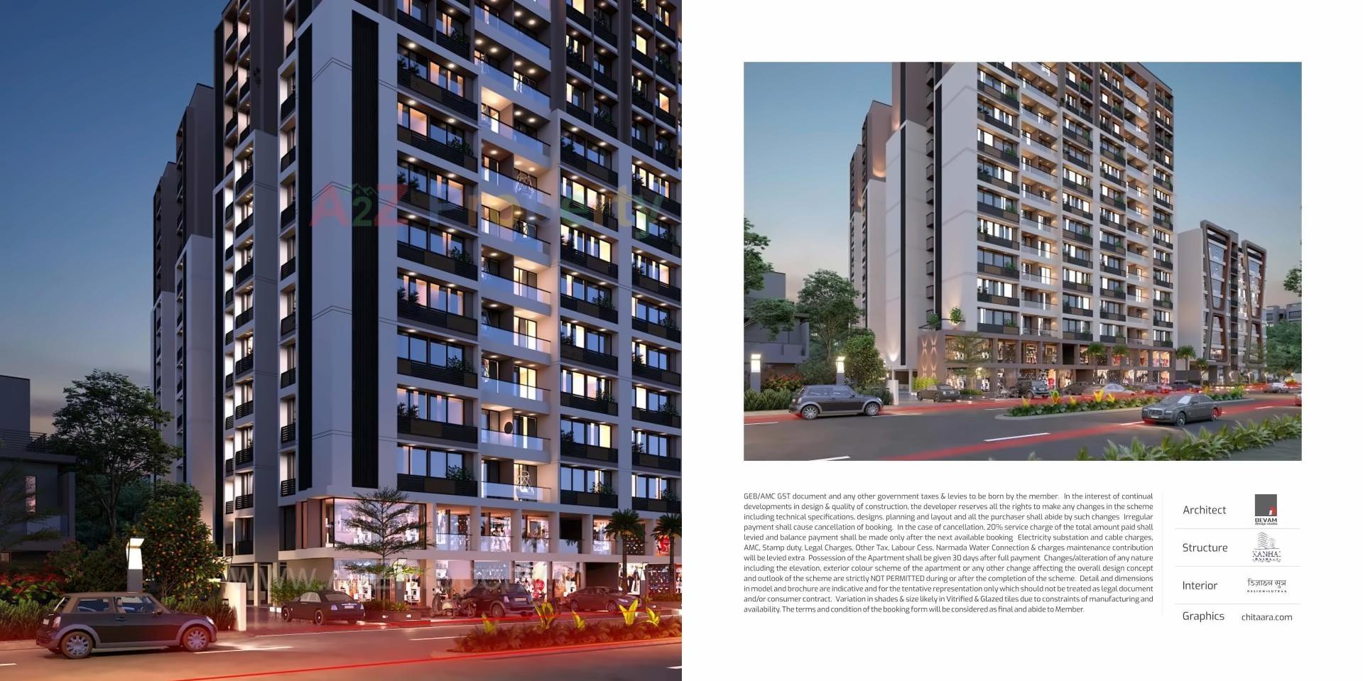 3D Elevation of real estate project Dev Aashish Pride Plaza located at Hanspura, Ahmedabad, Gujarat