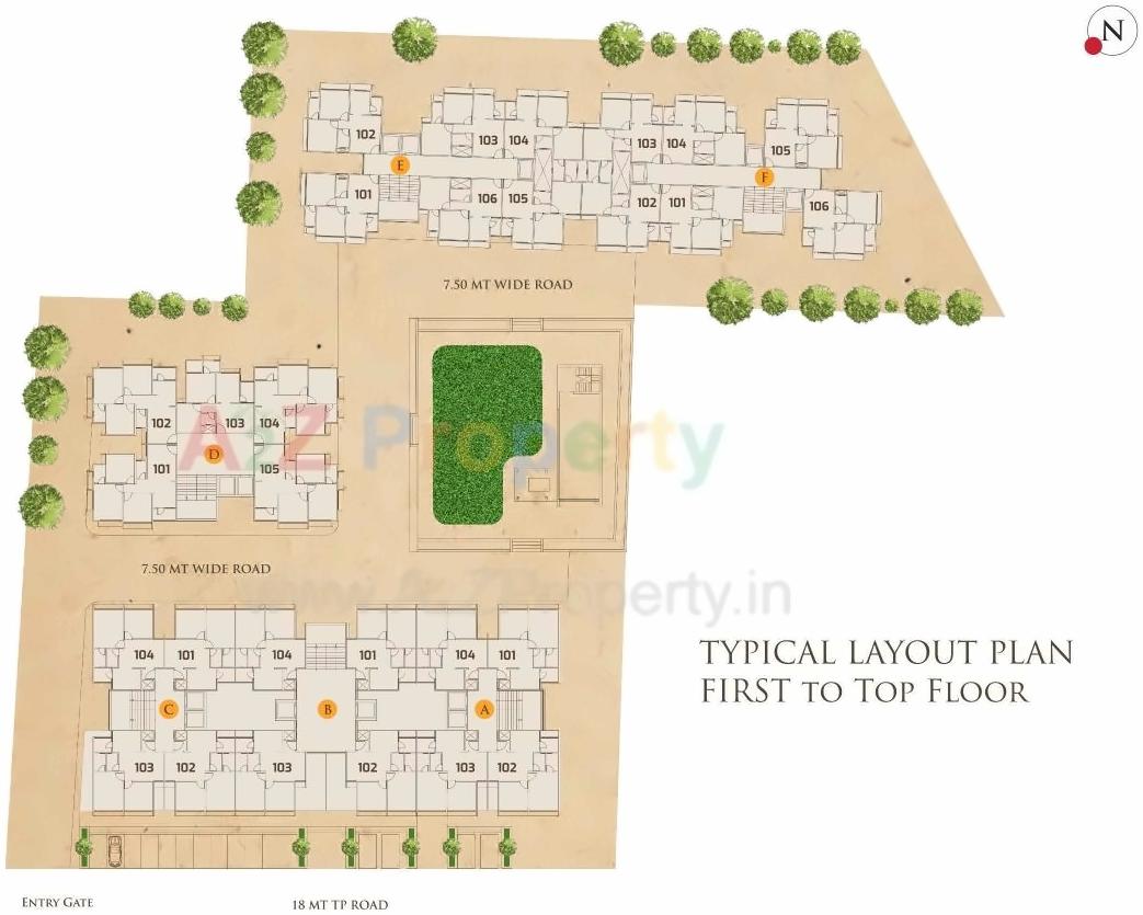 Layout of real estate project Dev Aashish Sky located at Naroda, Ahmedabad, Gujarat