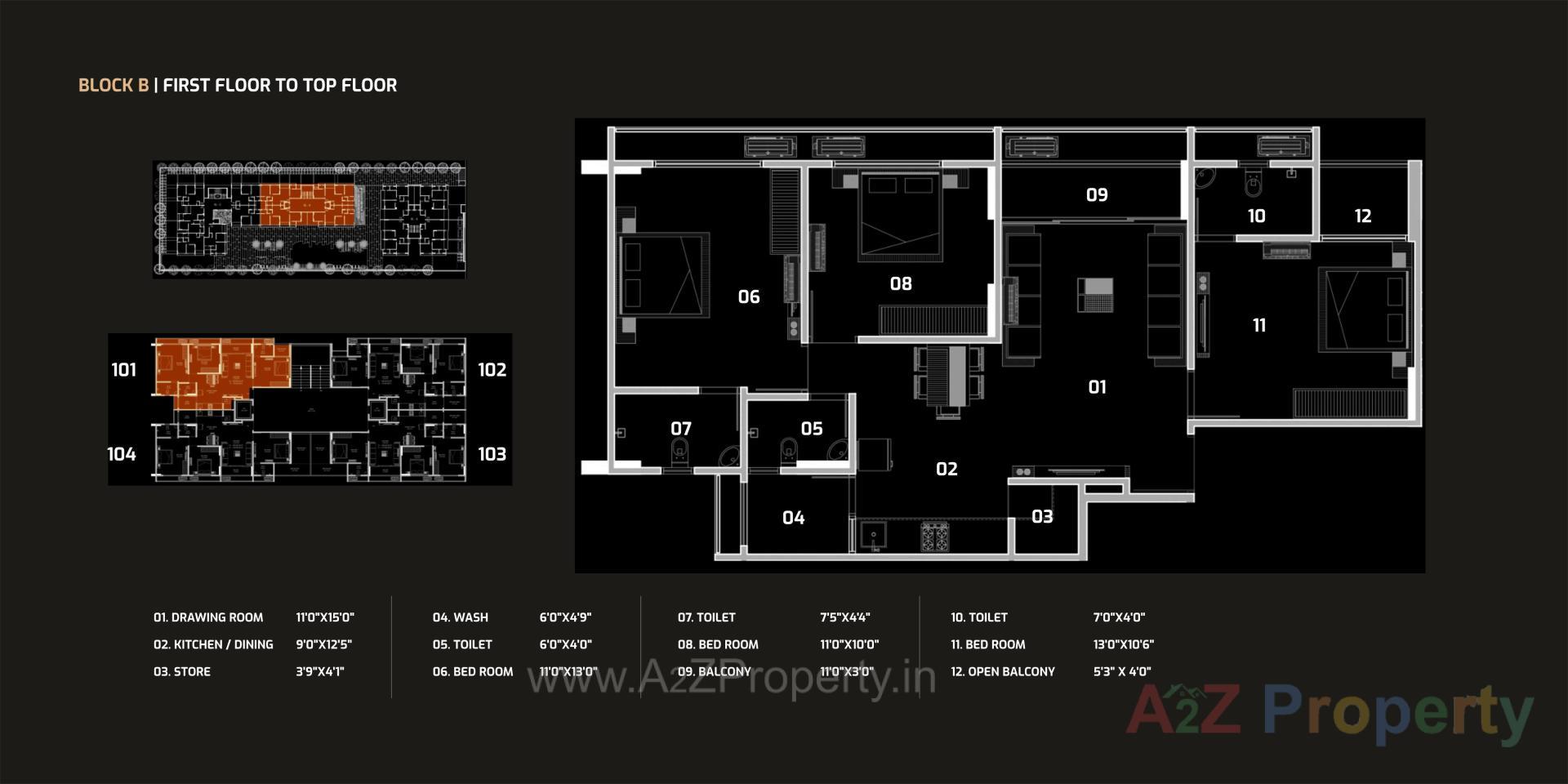 Layout of real estate project Dev Aashish Z Plus located at Hanspura, Ahmedabad, Gujarat