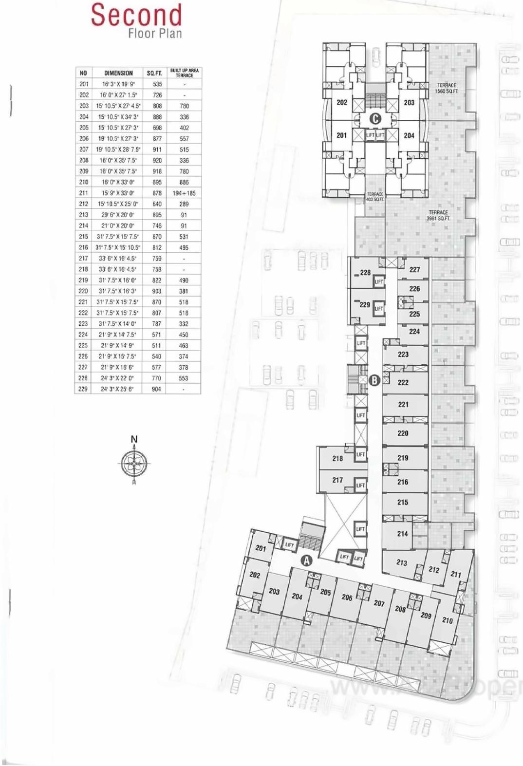 Layout of real estate project Dev Atelier located at Vejalpur, Ahmedabad, Gujarat
