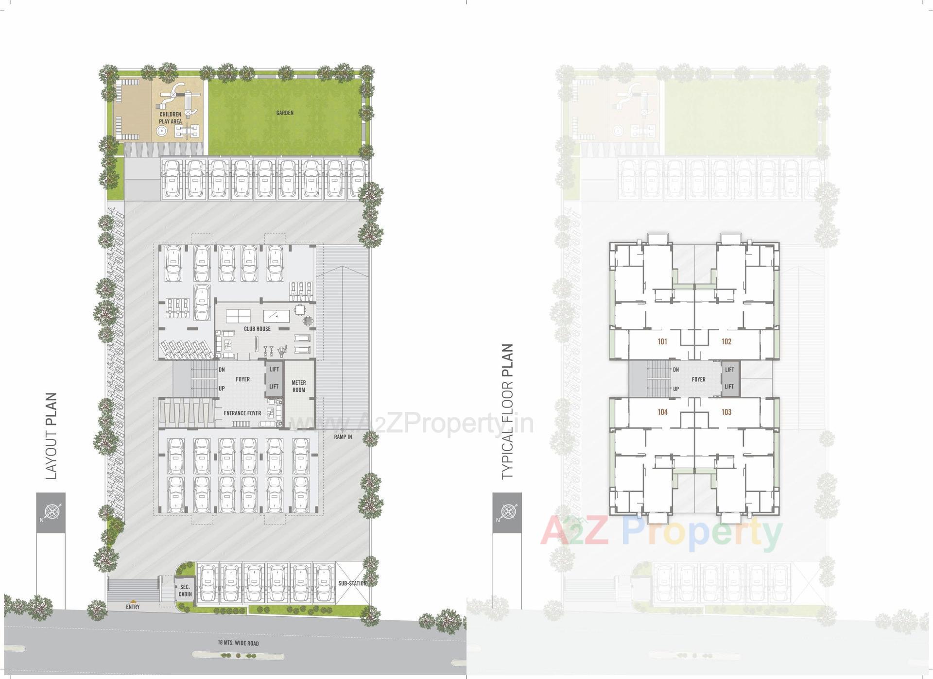 Layout of real estate project Dev Auram Sky located at Chenpur, Ahmedabad, Gujarat