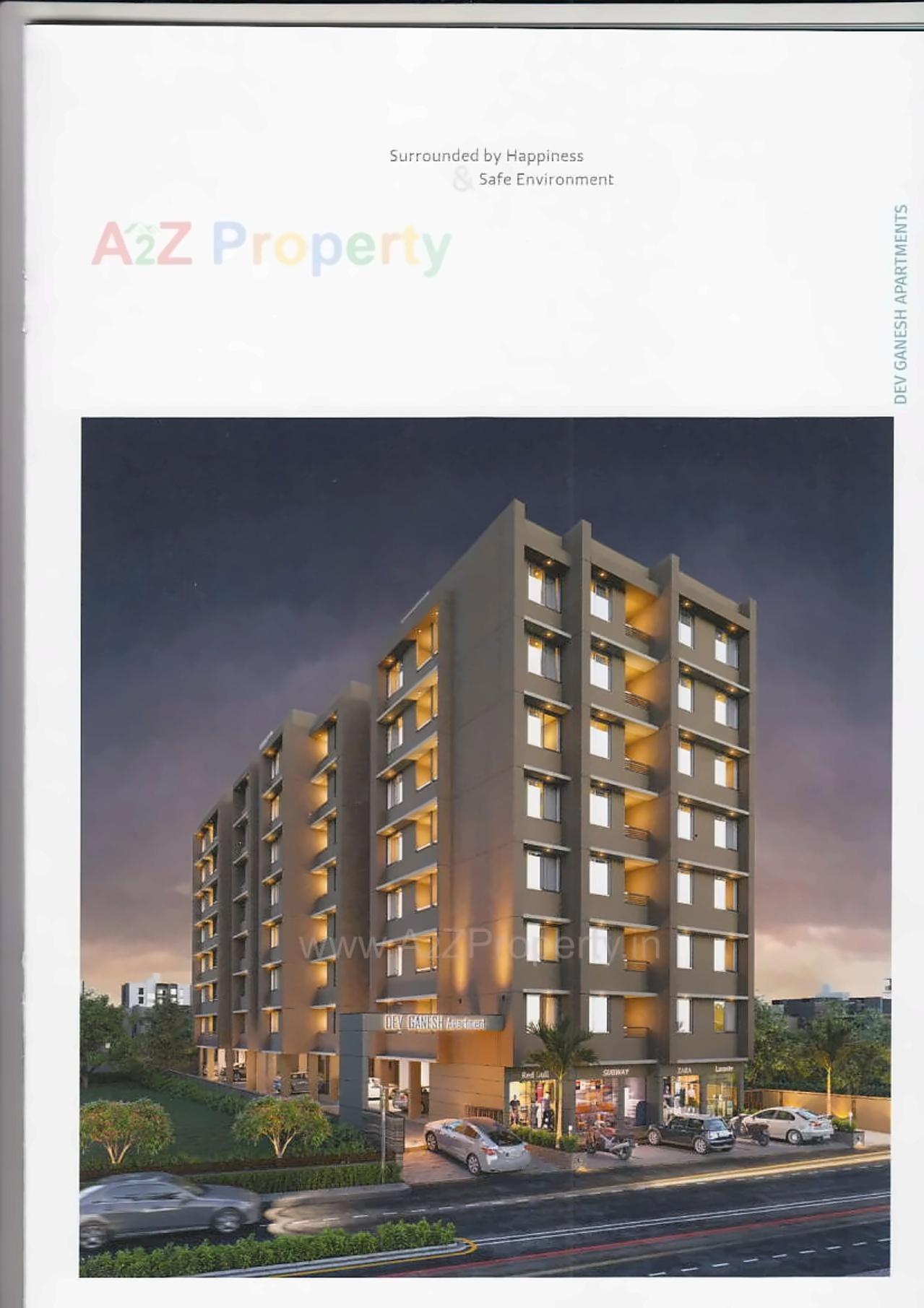 3D Elevation of real estate project Dev Ganesh Apartments located at Chenpur, Ahmedabad, Gujarat