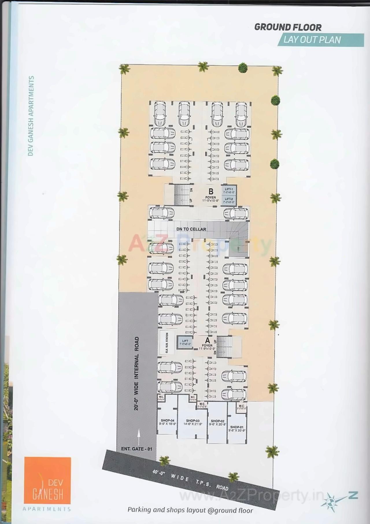 Layout of real estate project Dev Ganesh Apartments located at Chenpur, Ahmedabad, Gujarat