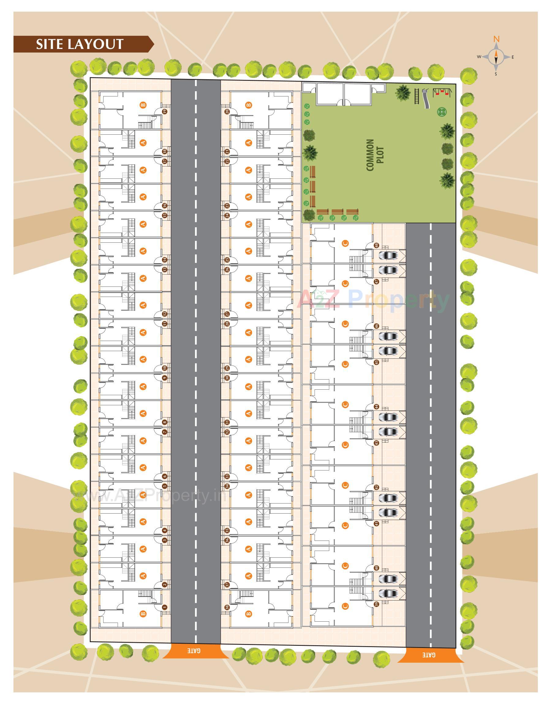 Layout of real estate project Dev Kutir located at Bavla, Ahmedabad, Gujarat