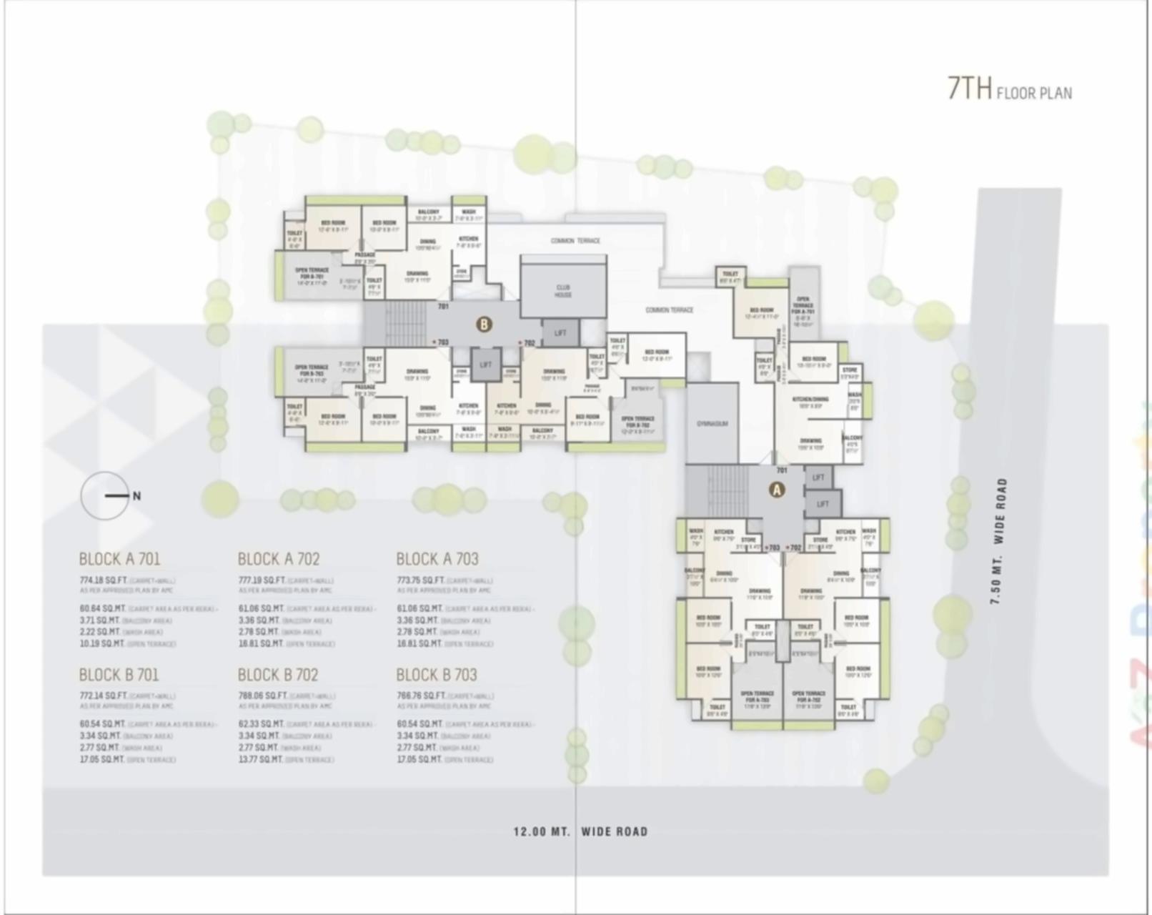 Layout of real estate project Dev Parivesh located at Kali, Ahmedabad, Gujarat