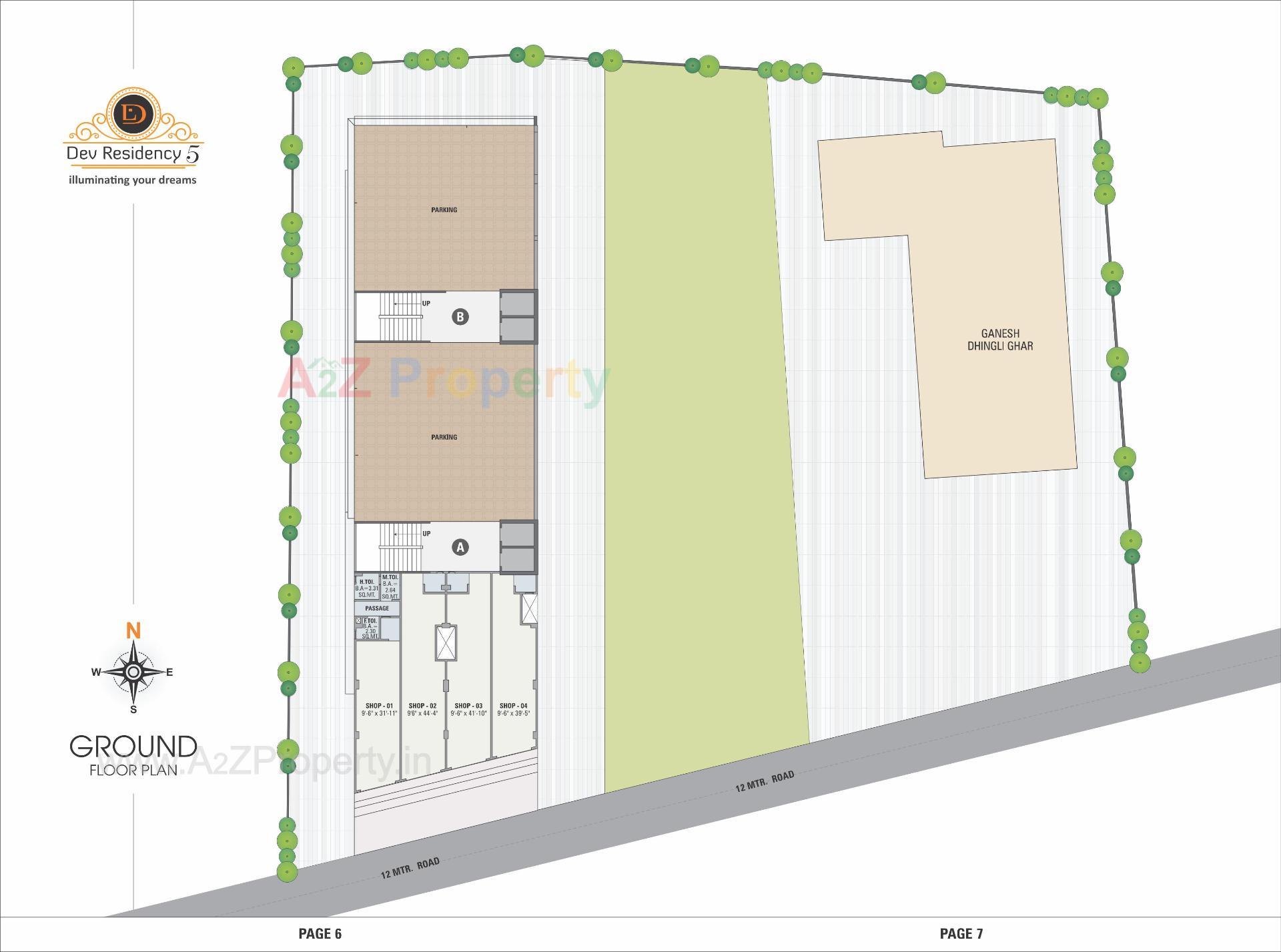 Layout of real estate project Dev Residency located at Ahmedabad, Ahmedabad, Gujarat