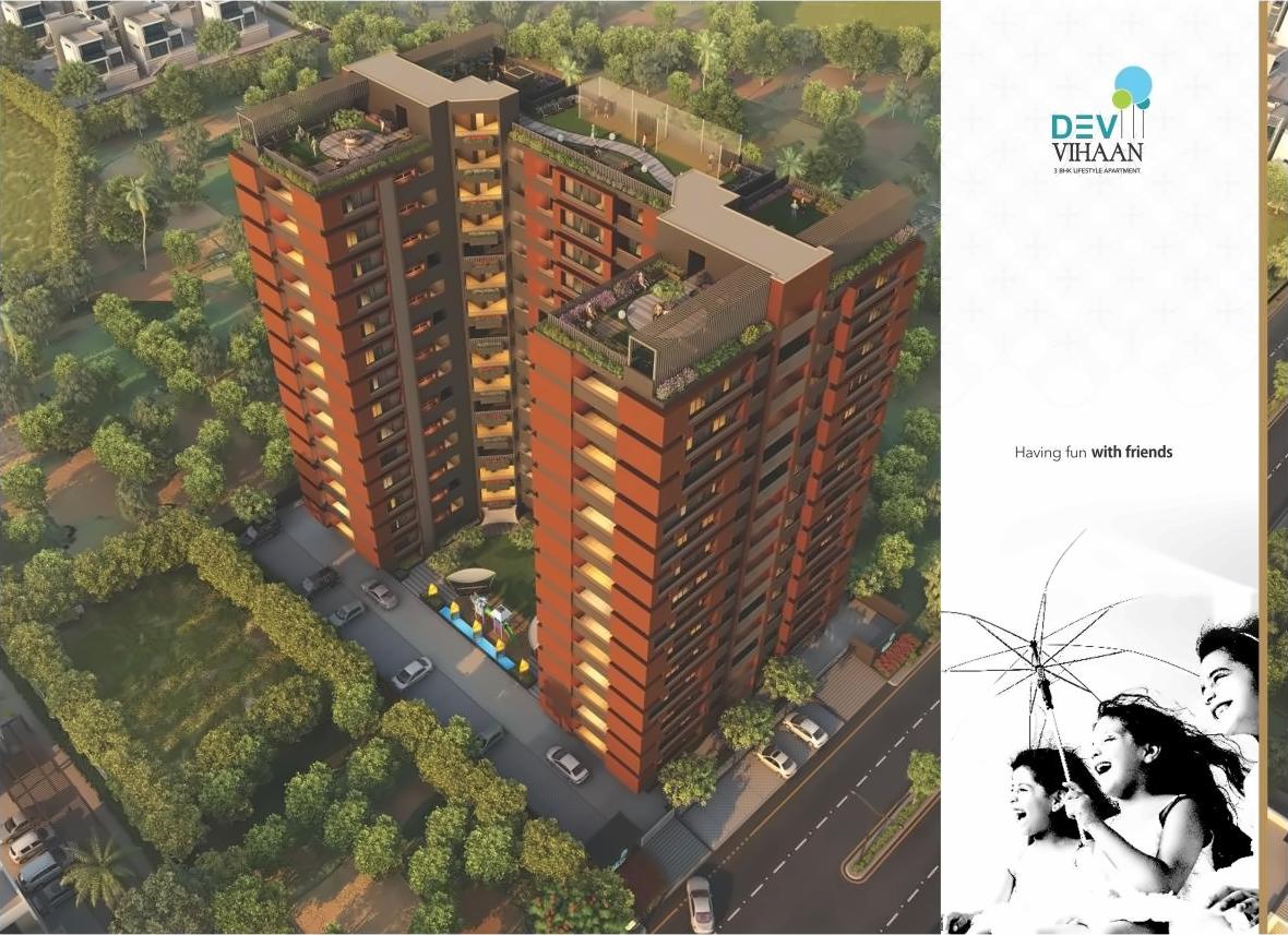 3D Elevation of real estate project Dev Vihaan located at City, Ahmedabad, Gujarat