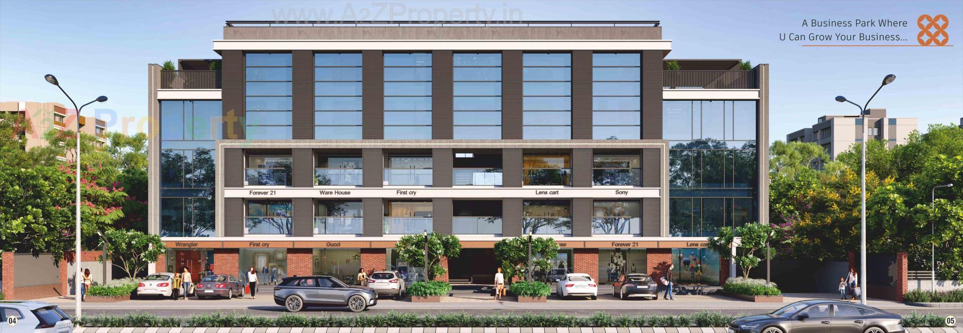 3D Elevation of real estate project Devanshi Arcade located at Naroda, Ahmedabad, Gujarat