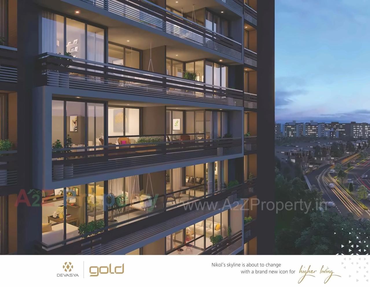 3D Elevation of real estate project Devasya Gold located at Nikol, Ahmedabad, Gujarat