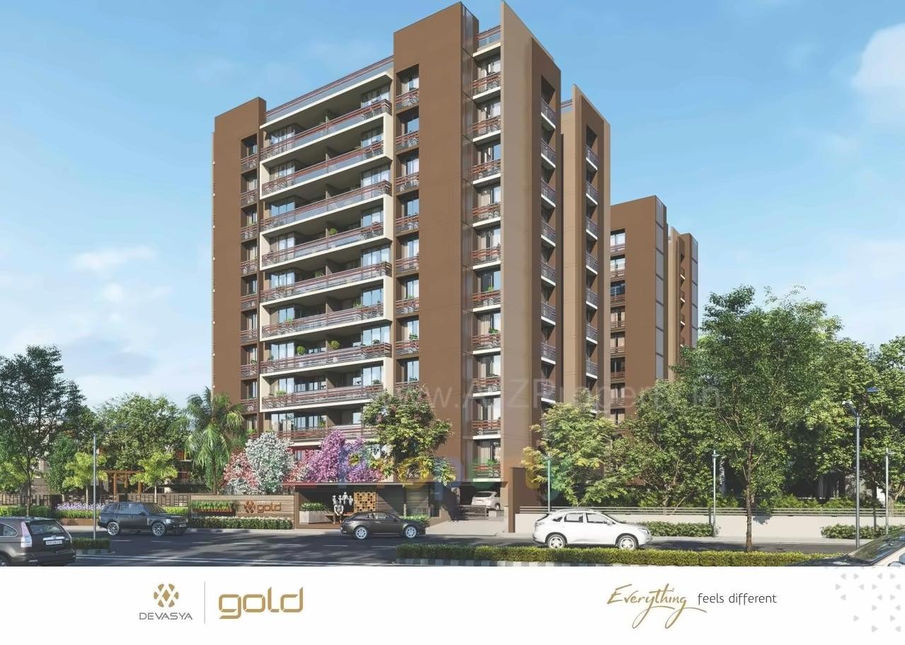 3D Elevation of real estate project Devasya Gold located at Nikol, Ahmedabad, Gujarat