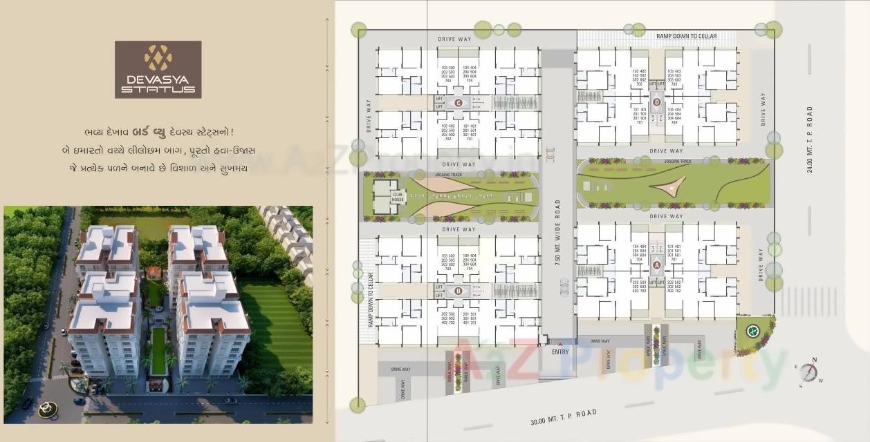 Layout of real estate project Devasya Status located at Nikol, Ahmedabad, Gujarat