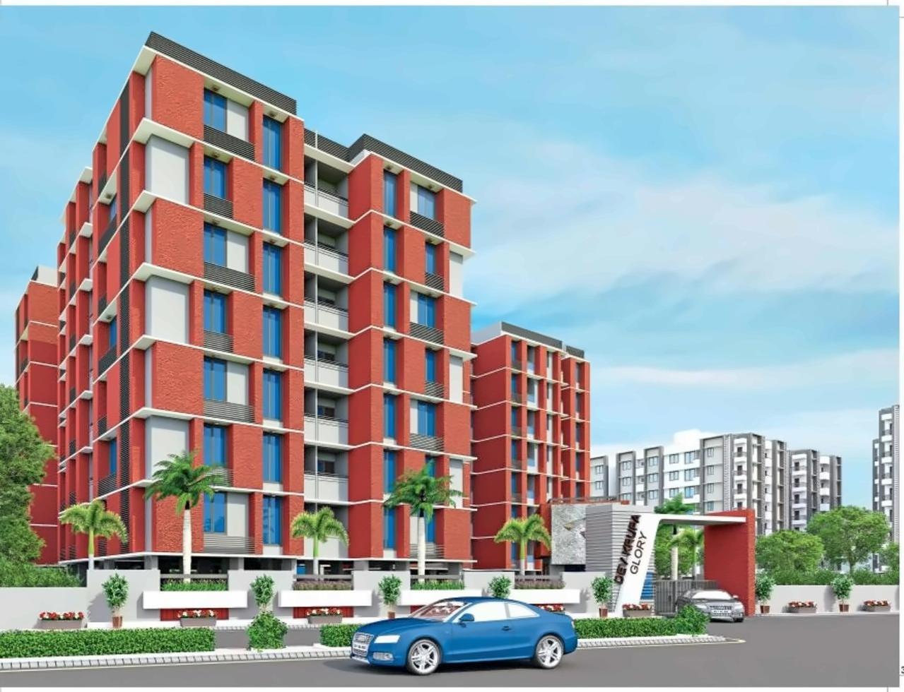 3D Elevation of real estate project Devkrupa Glory located at Vinzol, Ahmedabad, Gujarat