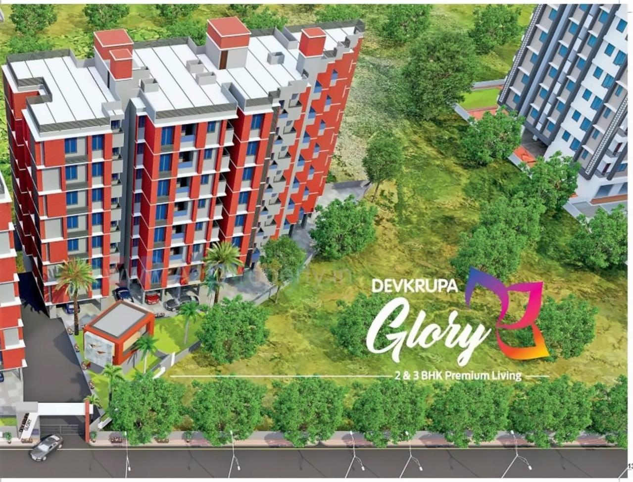 3D Elevation of real estate project Devkrupa Glory located at Vinzol, Ahmedabad, Gujarat