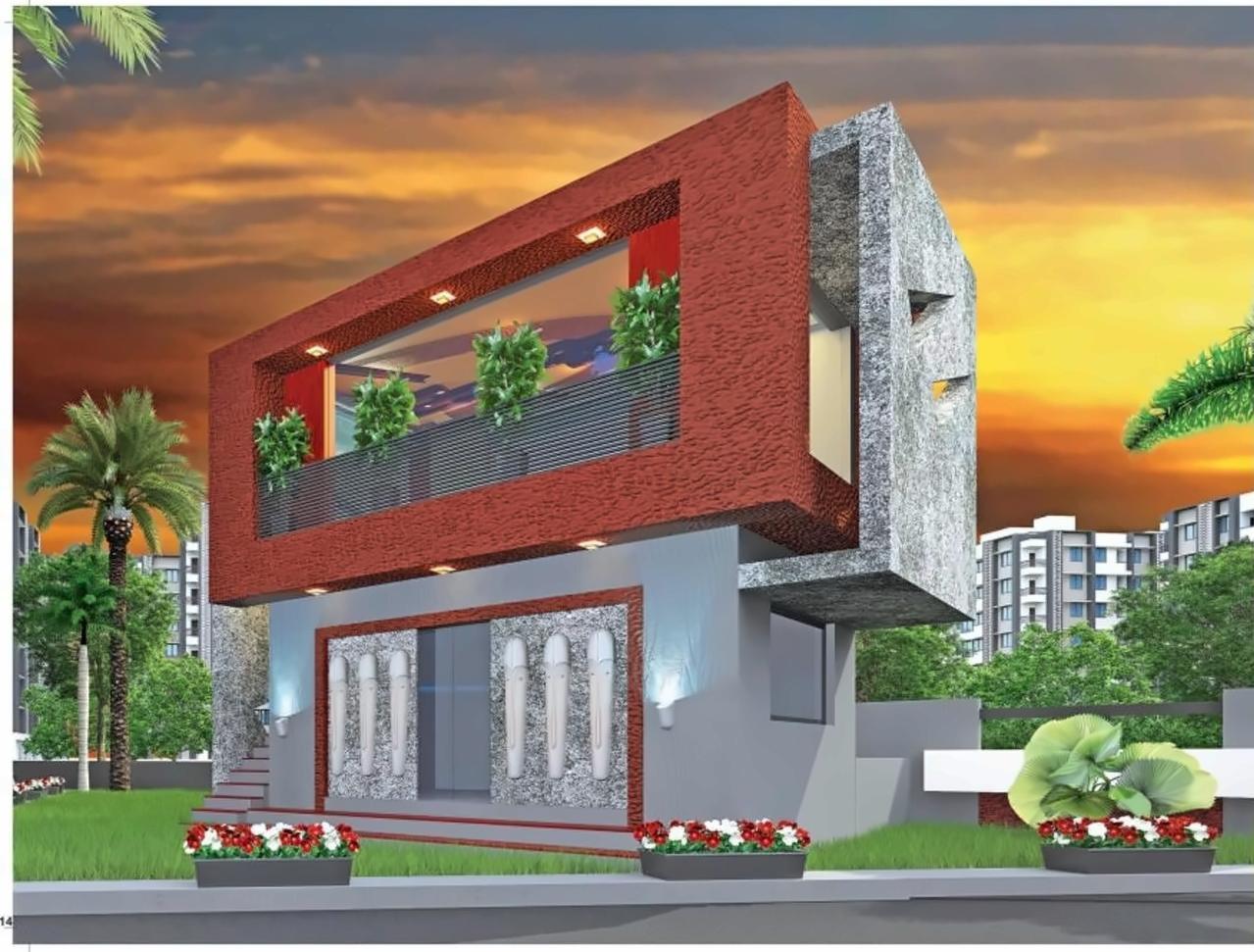 3D Elevation of real estate project Devkrupa Glory located at Vinzol, Ahmedabad, Gujarat