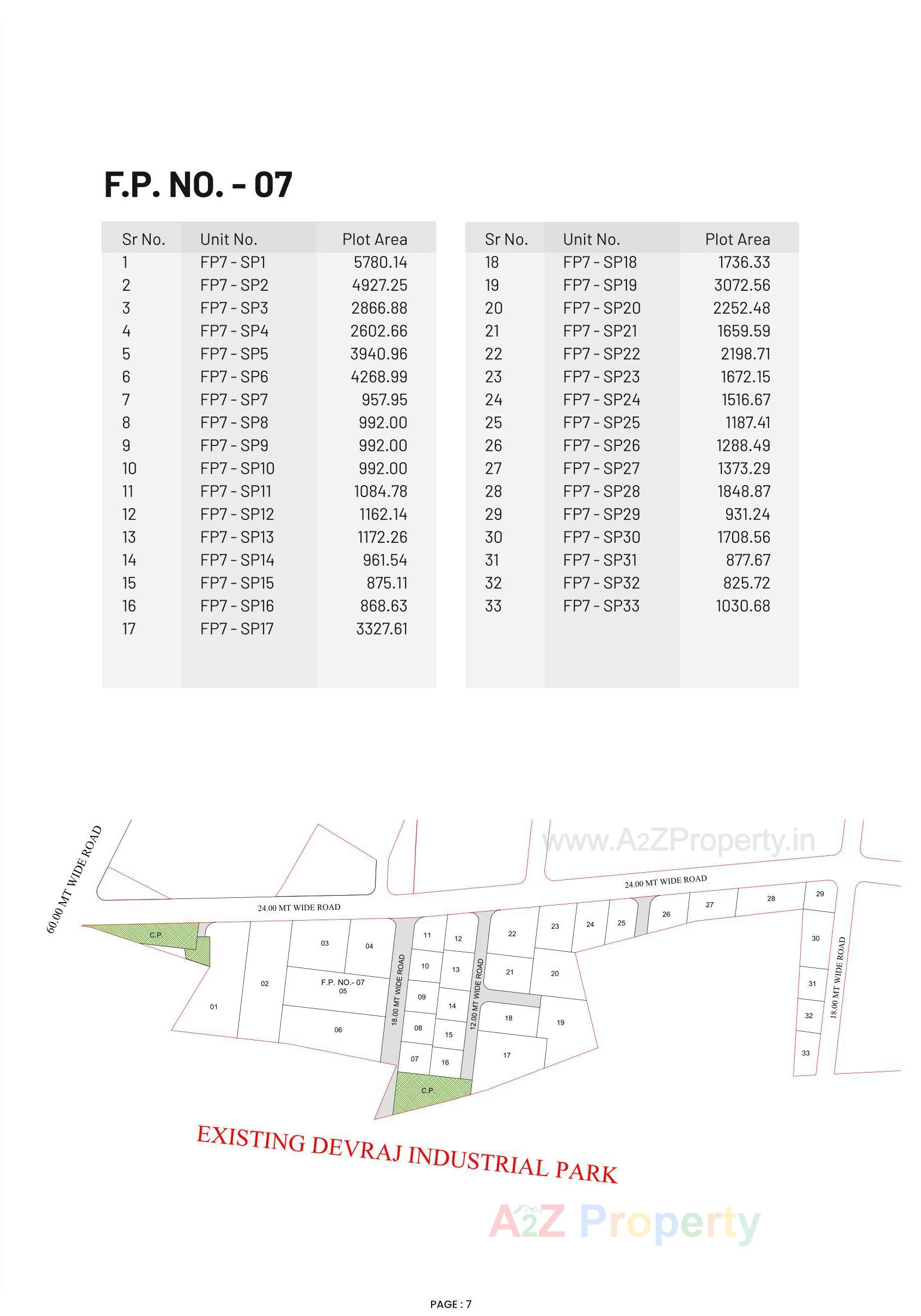Layout of real estate project Devraj   Industrial Park located at Villaje-piplaj, Ahmedabad, Gujarat