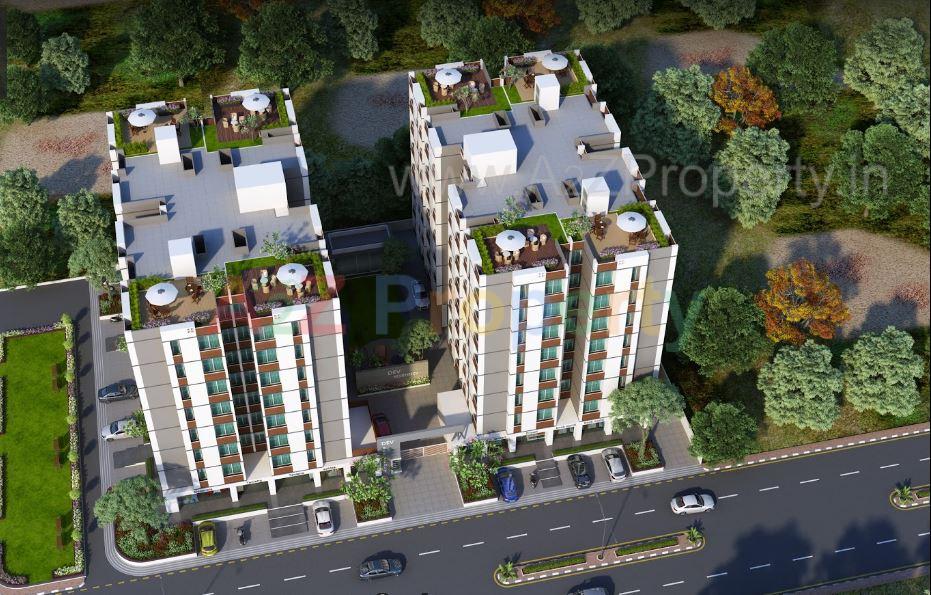 3D Elevation of real estate project Devresidency located at Tragad, Ahmedabad, Gujarat
