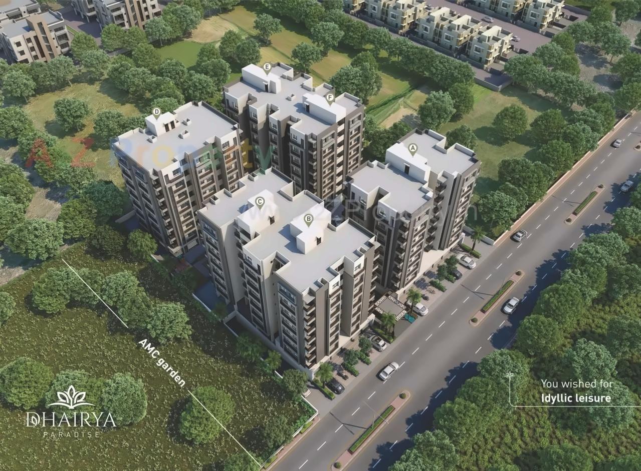 3D Elevation of real estate project Dhairya Paradise located at Isanpur, Ahmedabad, Gujarat