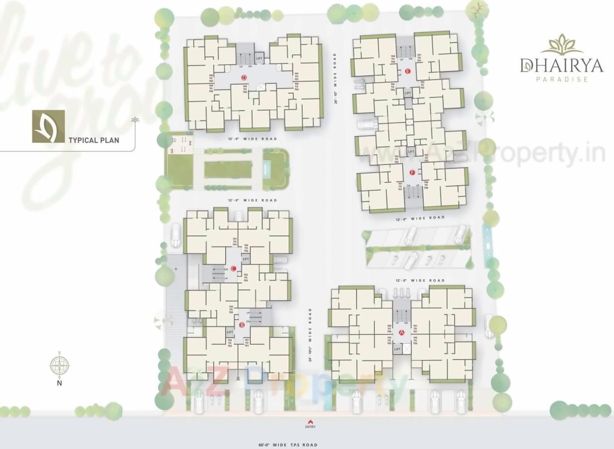 Layout of real estate project Dhairya Paradise located at Isanpur, Ahmedabad, Gujarat
