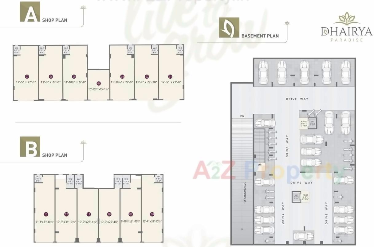 Layout of real estate project Dhairya Paradise located at Isanpur, Ahmedabad, Gujarat
