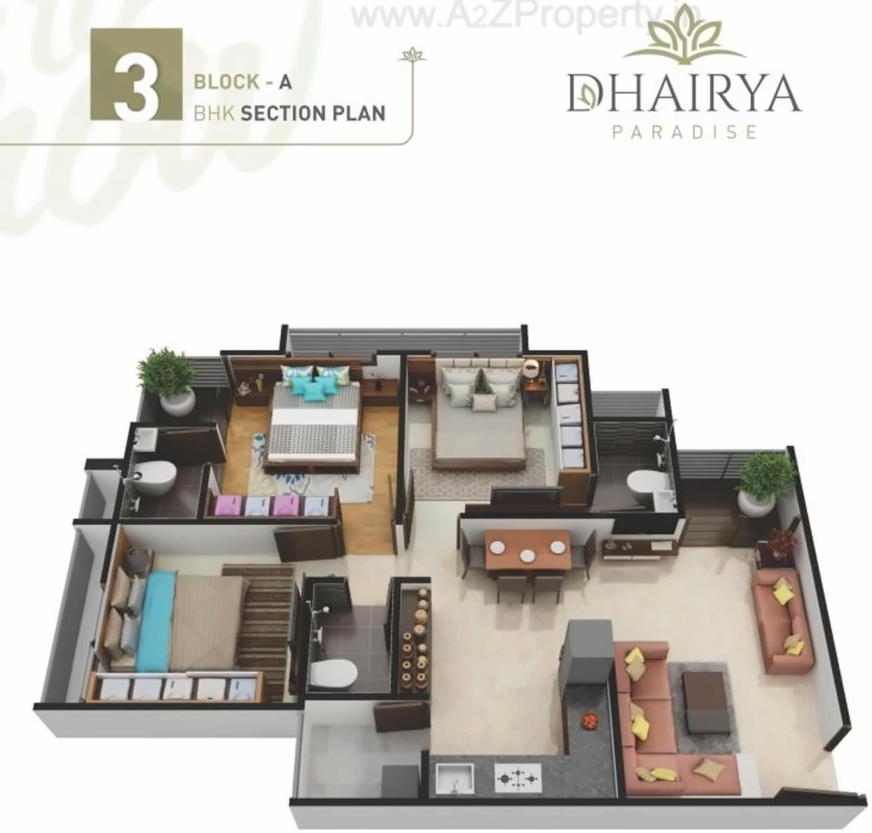 Layout of real estate project Dhairya Paradise located at Isanpur, Ahmedabad, Gujarat