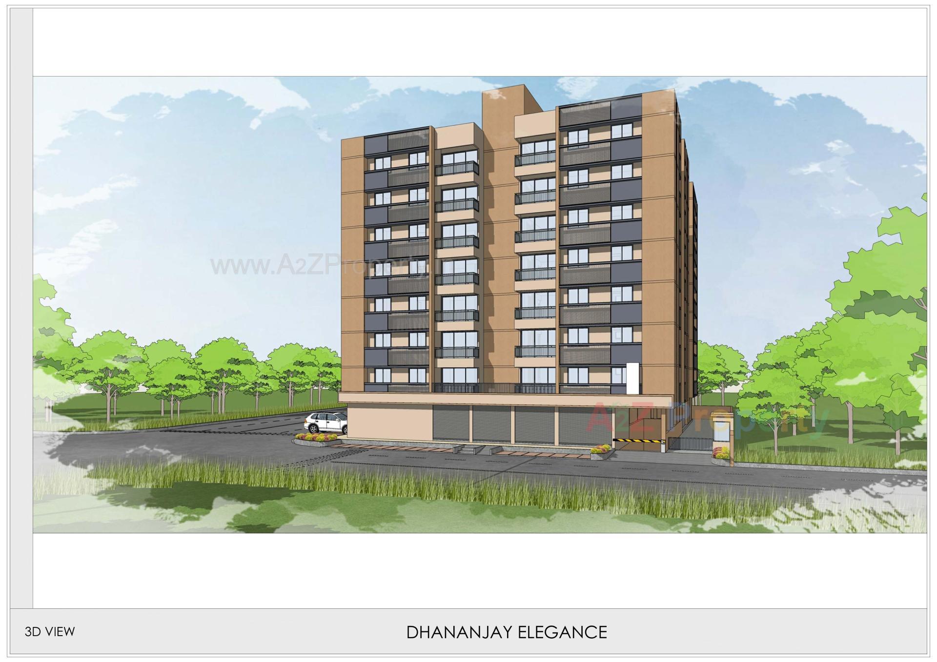 3D Elevation of real estate project Dhananjay Elegance located at Wadaj, Ahmedabad, Gujarat
