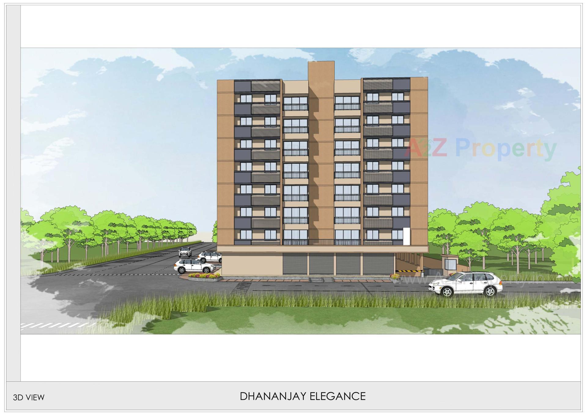 3D Elevation of real estate project Dhananjay Elegance located at Wadaj, Ahmedabad, Gujarat