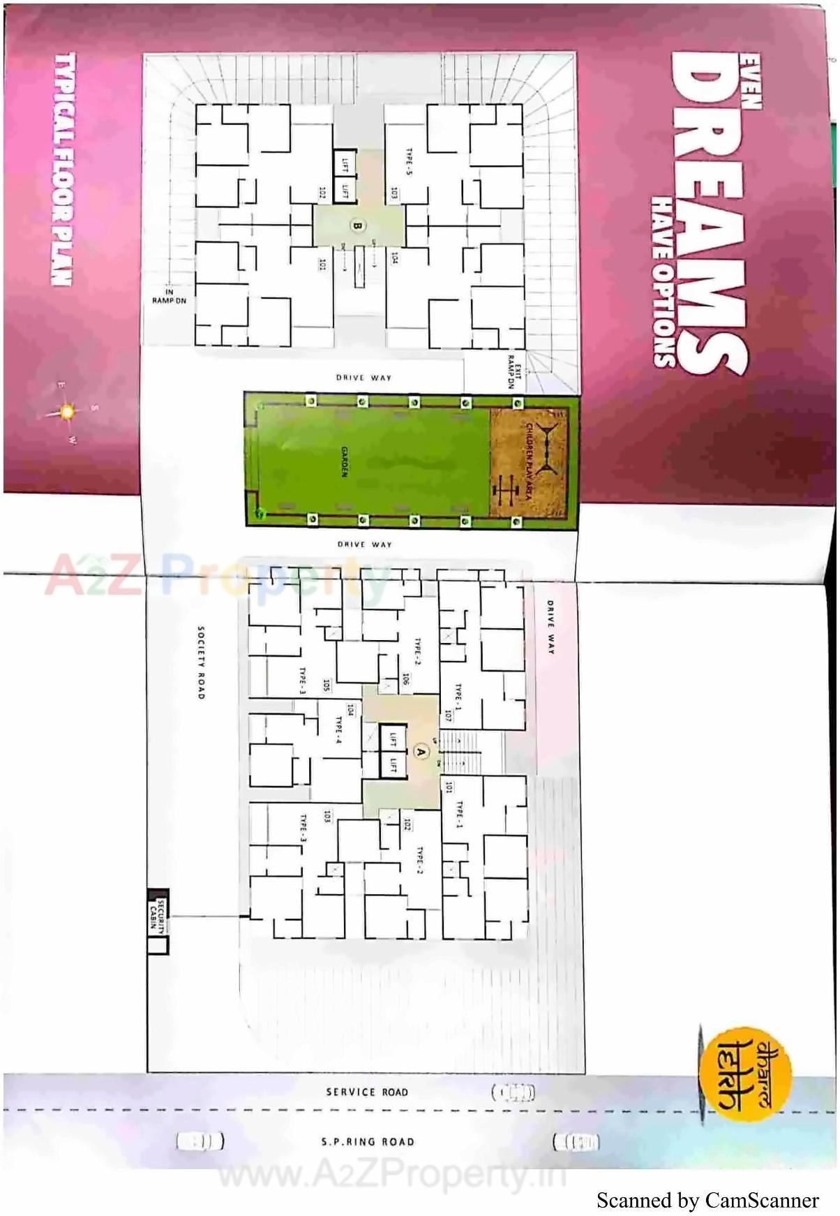 Layout of real estate project Dharm Lekh located at Hathijan, Ahmedabad, Gujarat