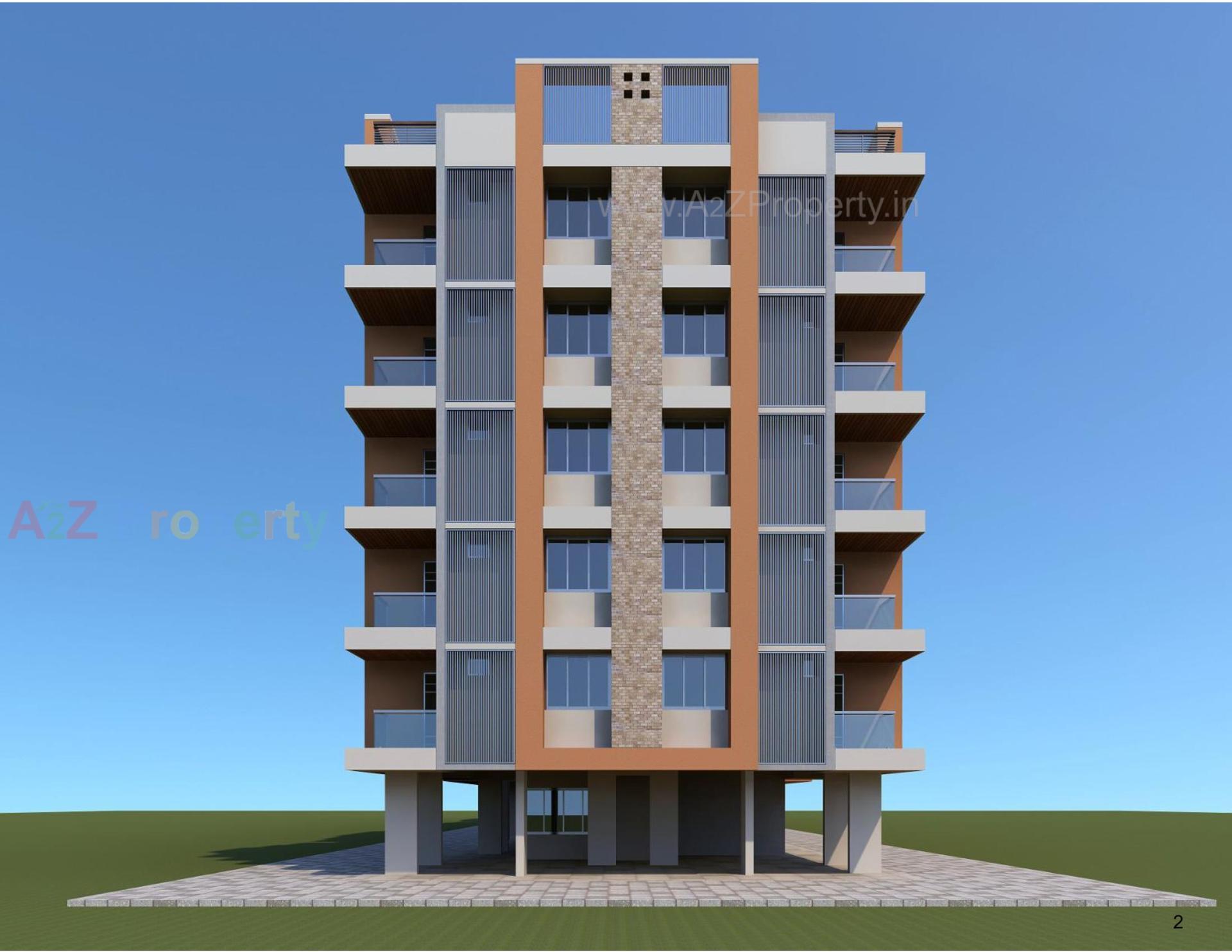3D Elevation of real estate project Dharmaraj Residency located at Vejalpur, Ahmedabad, Gujarat