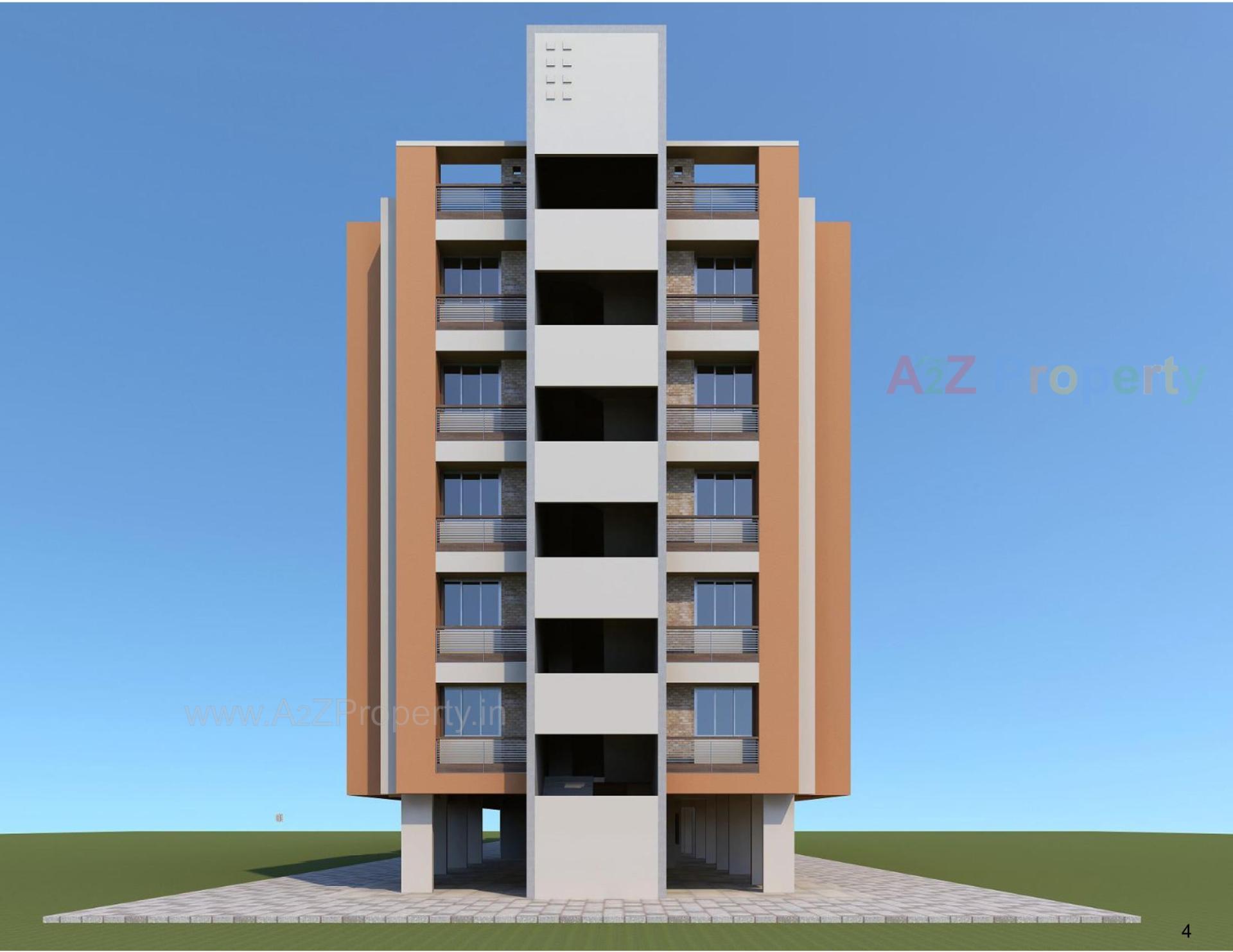 3D Elevation of real estate project Dharmaraj Residency located at Vejalpur, Ahmedabad, Gujarat