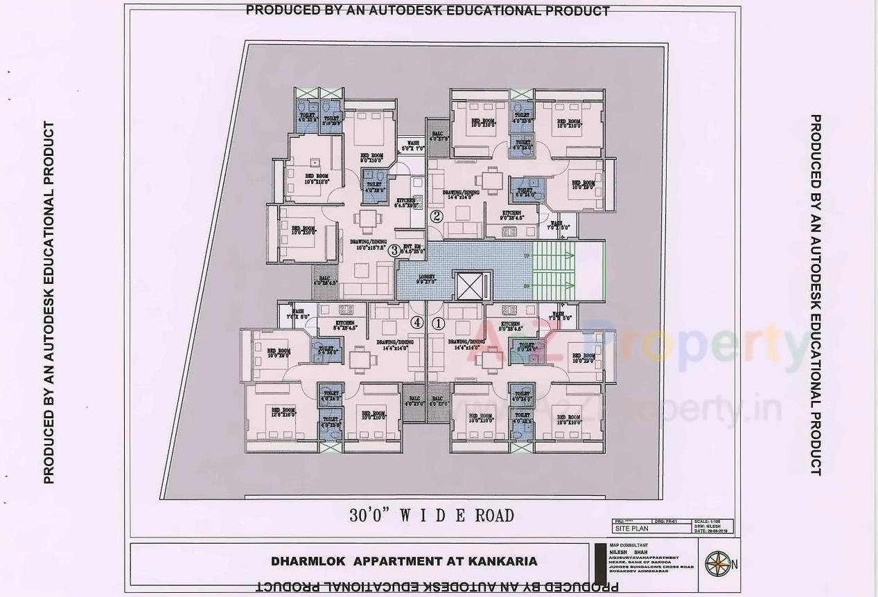 Layout of real estate project Dharmlok Appartment located at Rajpur-hirpur, Ahmedabad, Gujarat