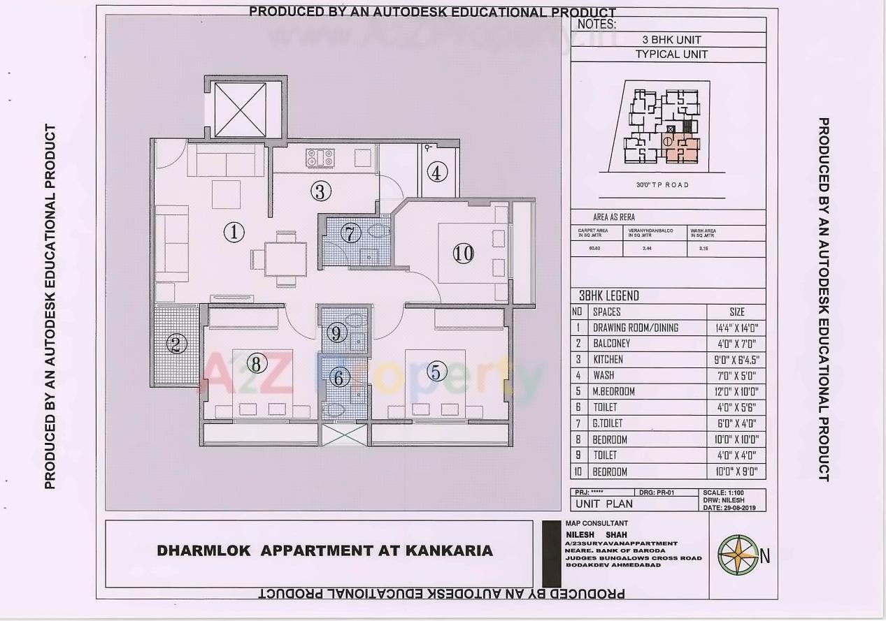 Layout of real estate project Dharmlok Appartment located at Rajpur-hirpur, Ahmedabad, Gujarat