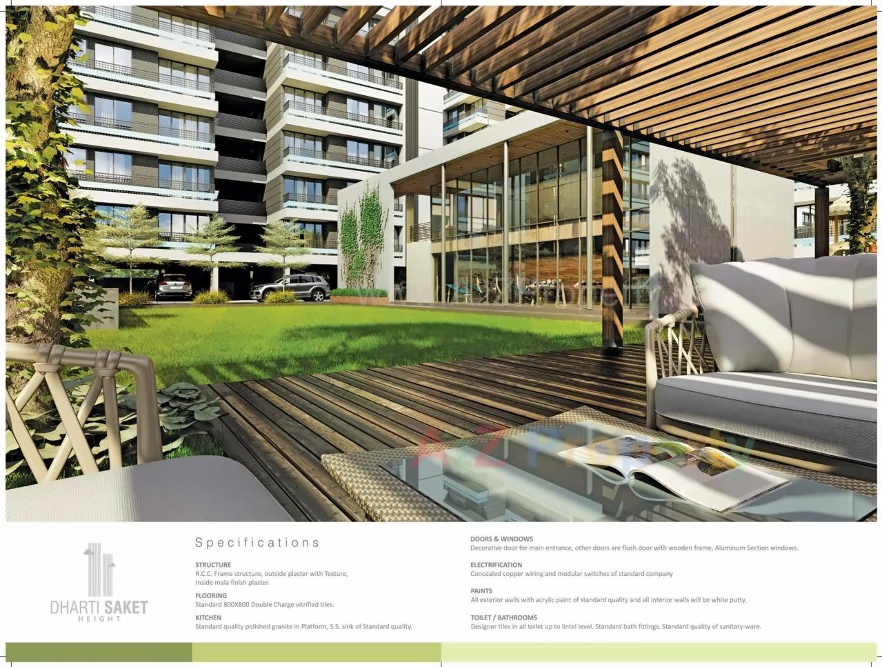 3D Elevation of real estate project Dharti Saket Height located at Gota, Ahmedabad, Gujarat