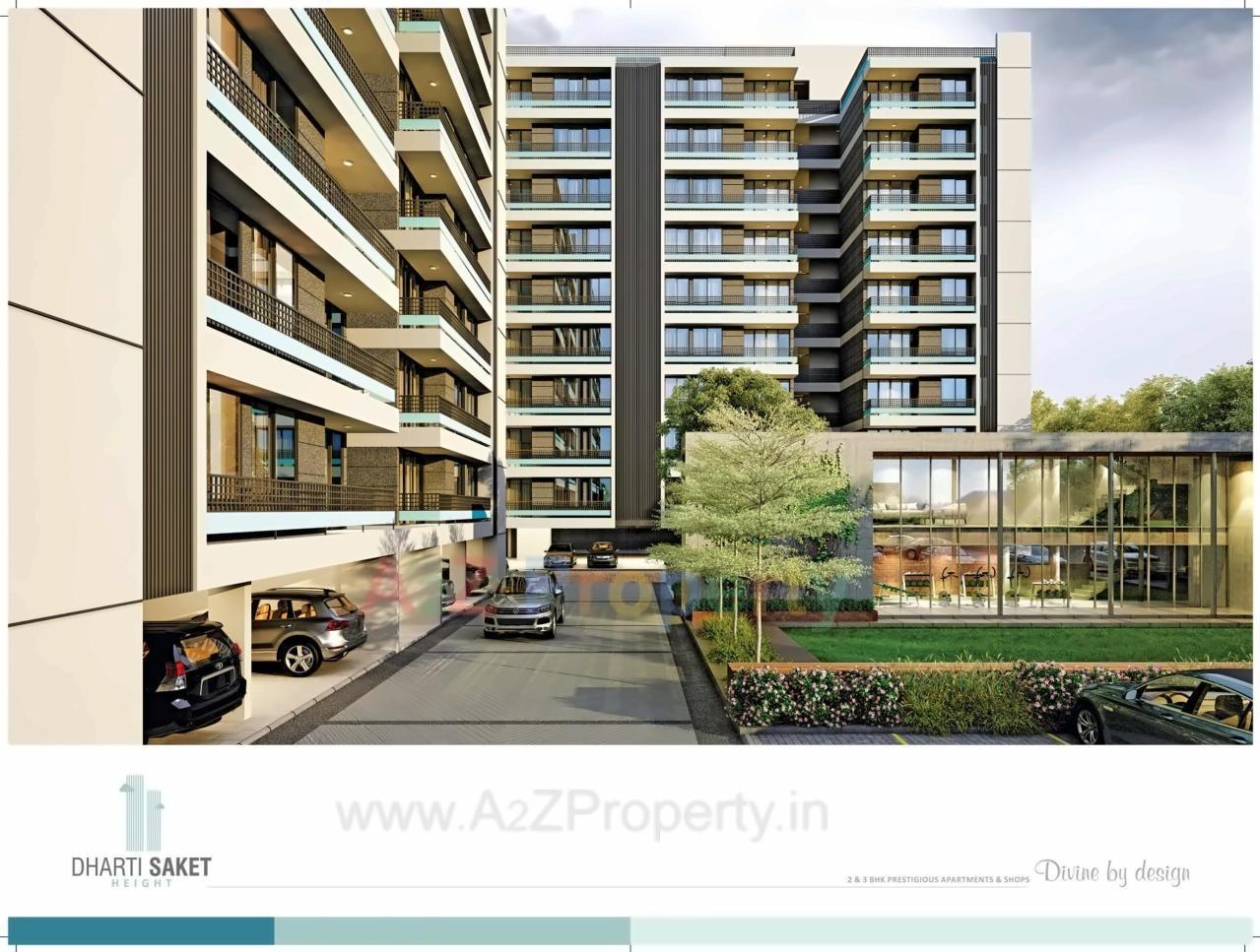 3D Elevation of real estate project Dharti Saket Height located at Gota, Ahmedabad, Gujarat