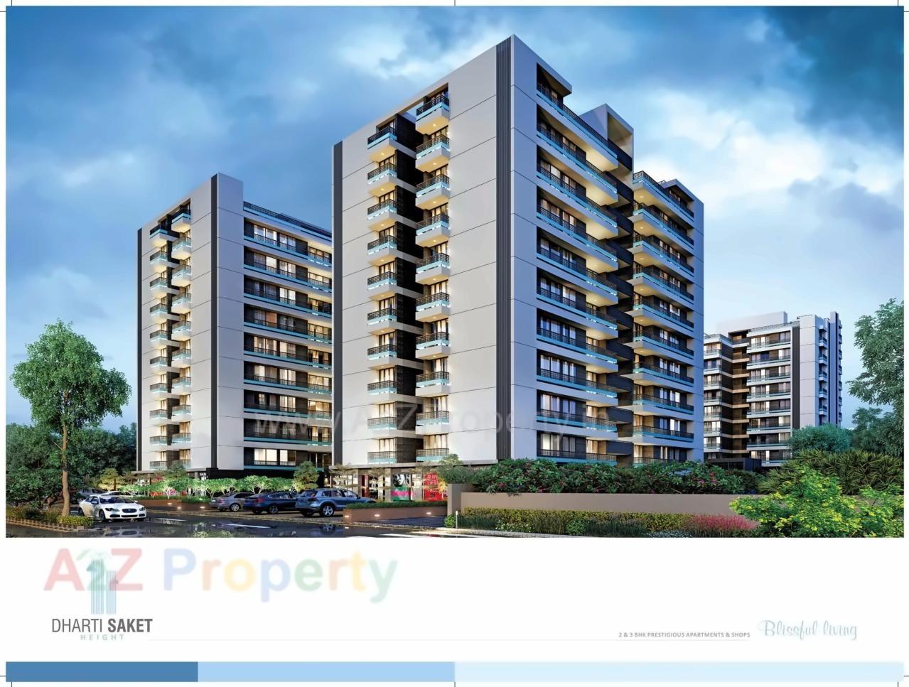 3D Elevation of real estate project Dharti Saket Height located at Gota, Ahmedabad, Gujarat