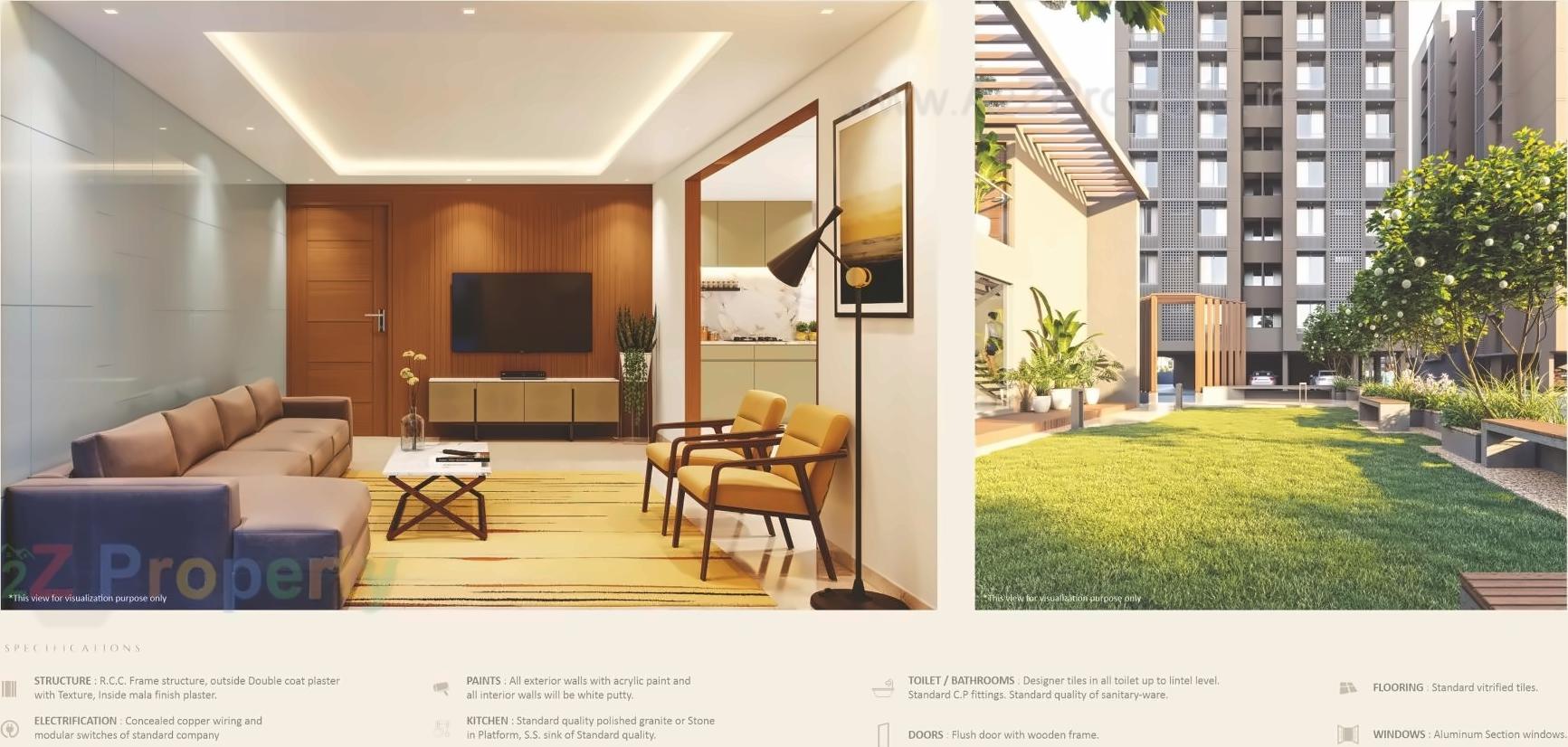 3D Elevation of real estate project Dharti Saket Radiance located at Bhadaj, Ahmedabad, Gujarat