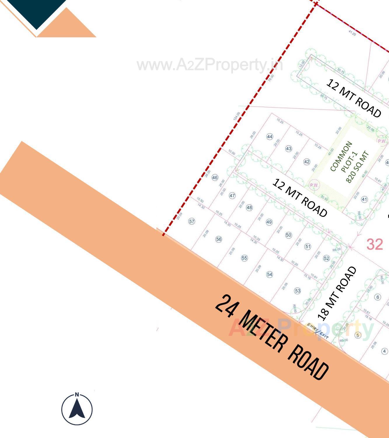 Layout of real estate project Dholera Marigold located at Kadipur, Ahmedabad, Gujarat