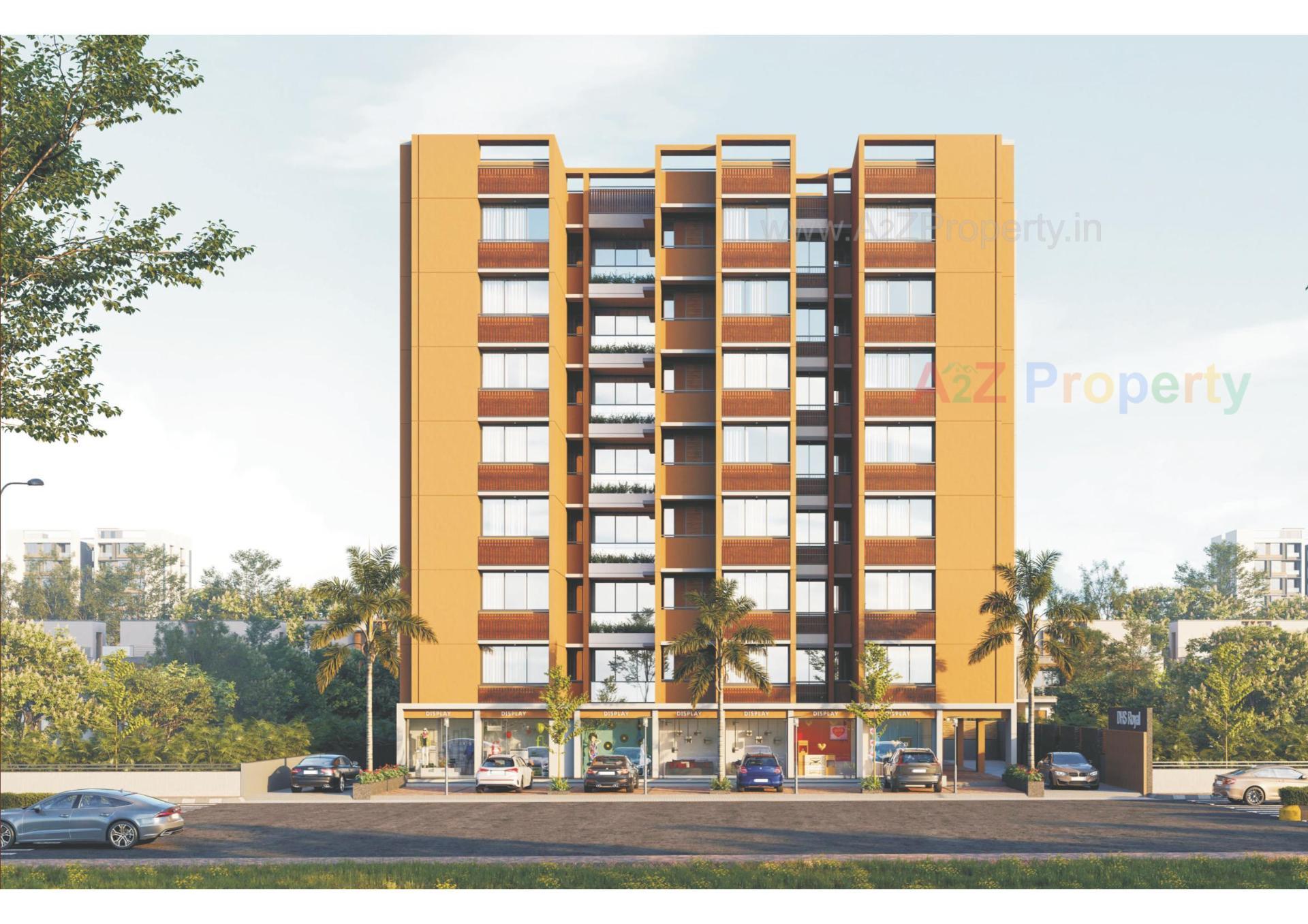 3D Elevation of real estate project Dhs Royal located at Singarva, Ahmedabad, Gujarat