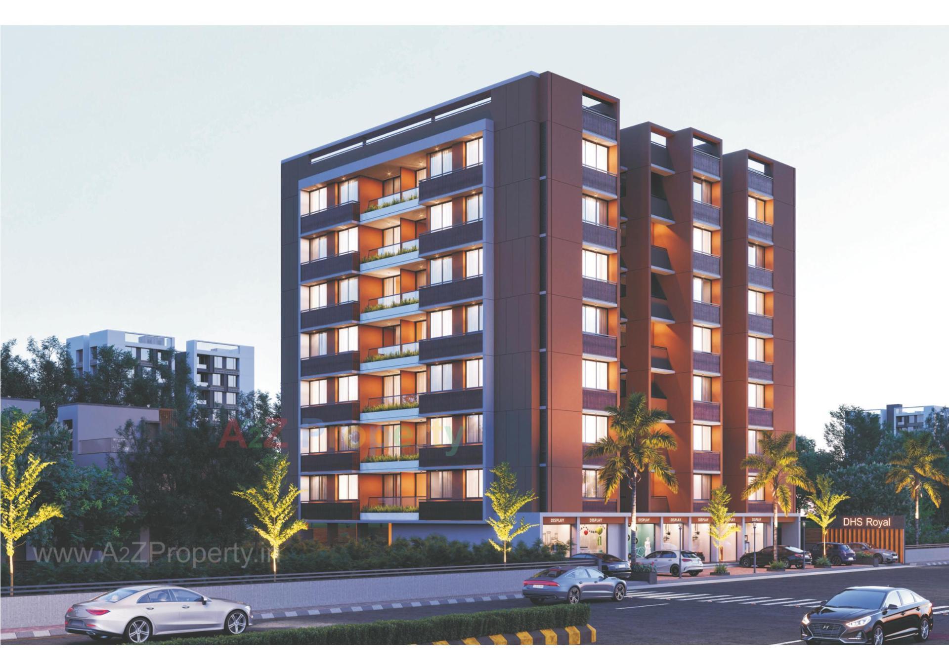 3D Elevation of real estate project Dhs Royal located at Singarva, Ahmedabad, Gujarat
