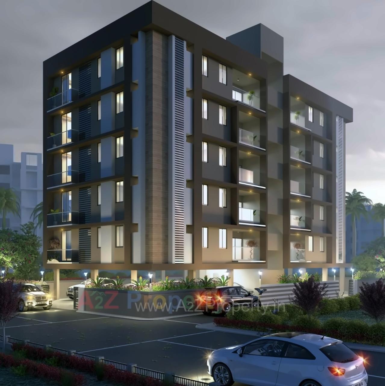 3D Elevation of real estate project Diamond Jubilee Appartment located at Maninagar, Ahmedabad, Gujarat