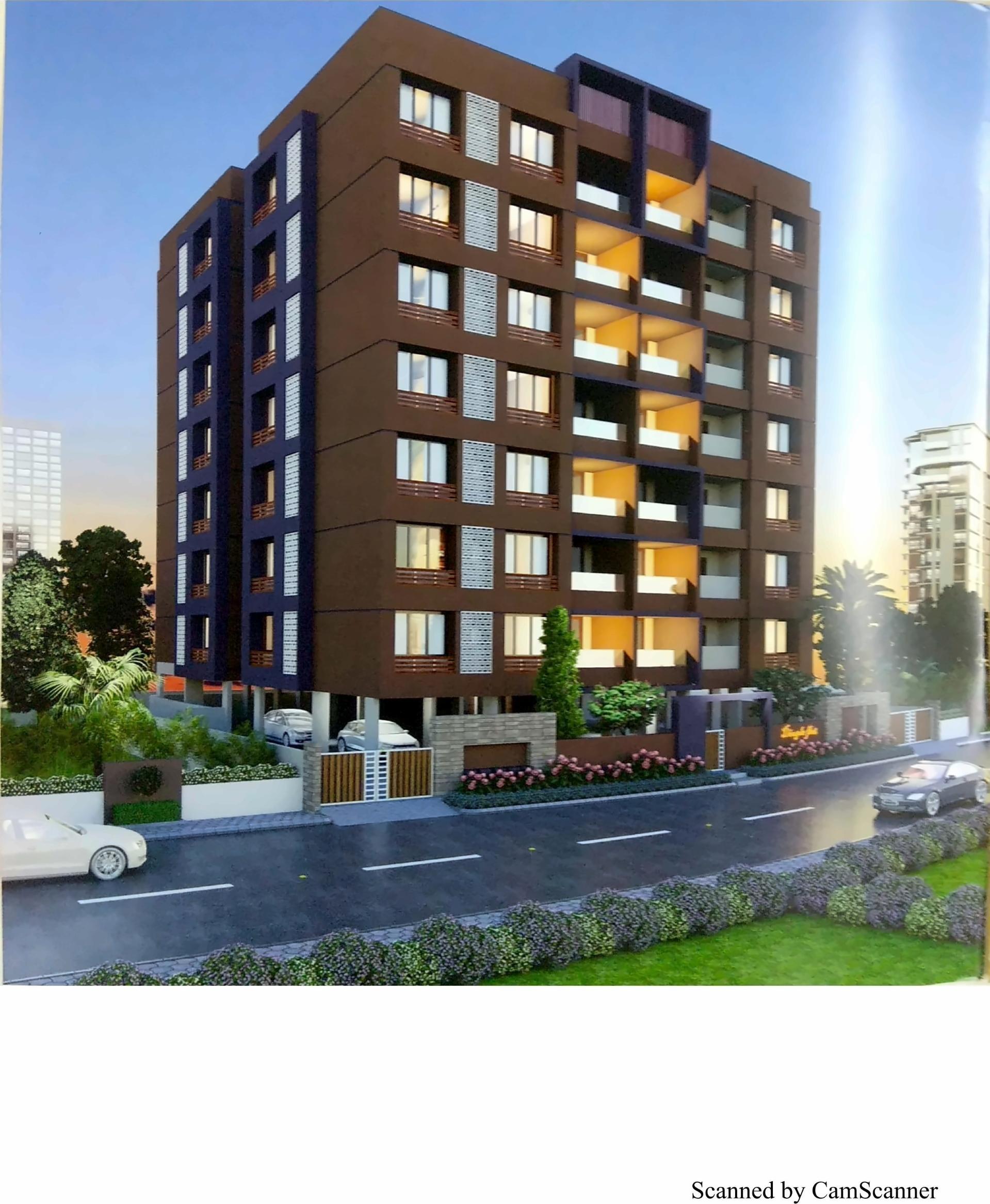 3D Elevation of real estate project Dimple Flats located at Vasna, Ahmedabad, Gujarat